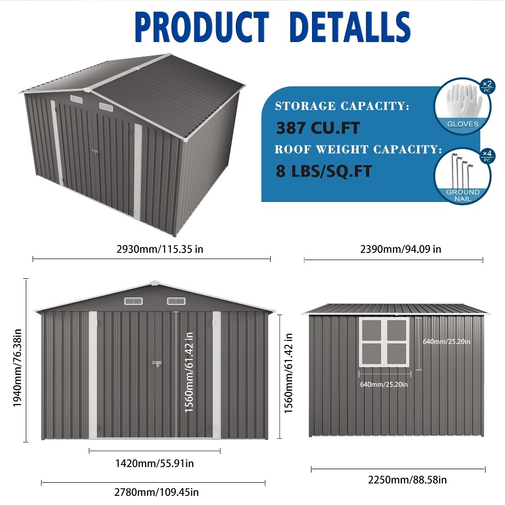 Fresh Spaces LS-W3213S00003 Metal-Storage-Buildings-Sheds - View #4