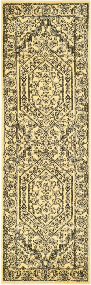 Safavieh ADR108H-222 Adirondack Herati 2 x 22 (ft) Loomed Polypropylene Gold/Black Rectangular Indoor Distressed/Overdyed Lodge Runner rug