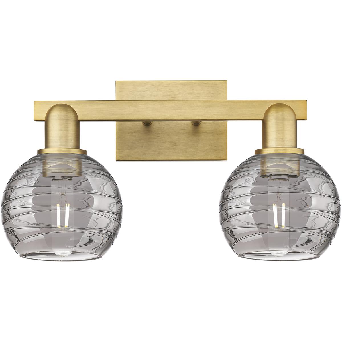 Innovations Lighting -  716-2W-BB-G1213-6SM Athens Deco Swirl Bathroom Vanity Light Brushed Brass