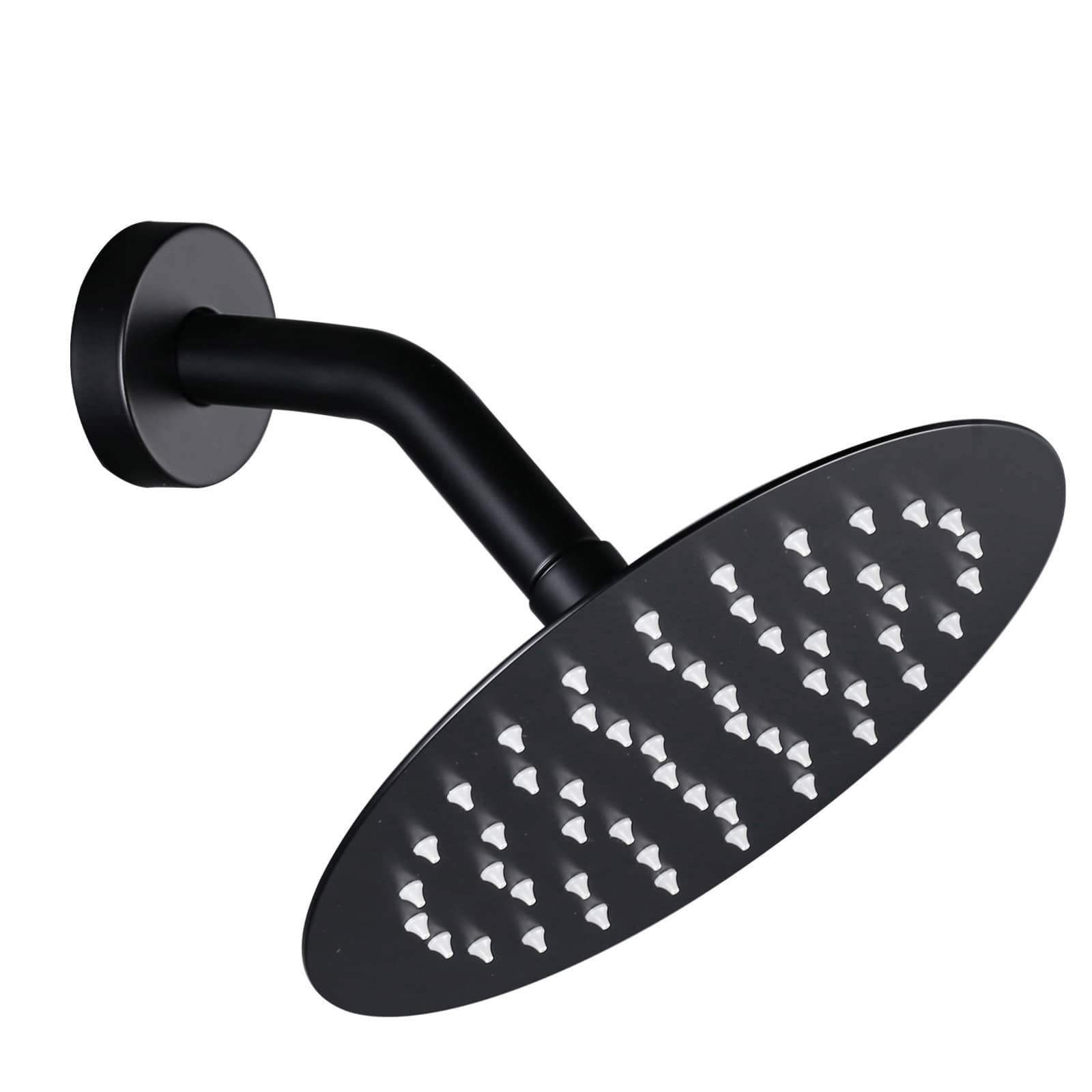 ALEASHA - 1-Spray Pattern with 1.8 GPM 8-in Swivel Round Wall Mount Rain Fixed Shower Head withou...