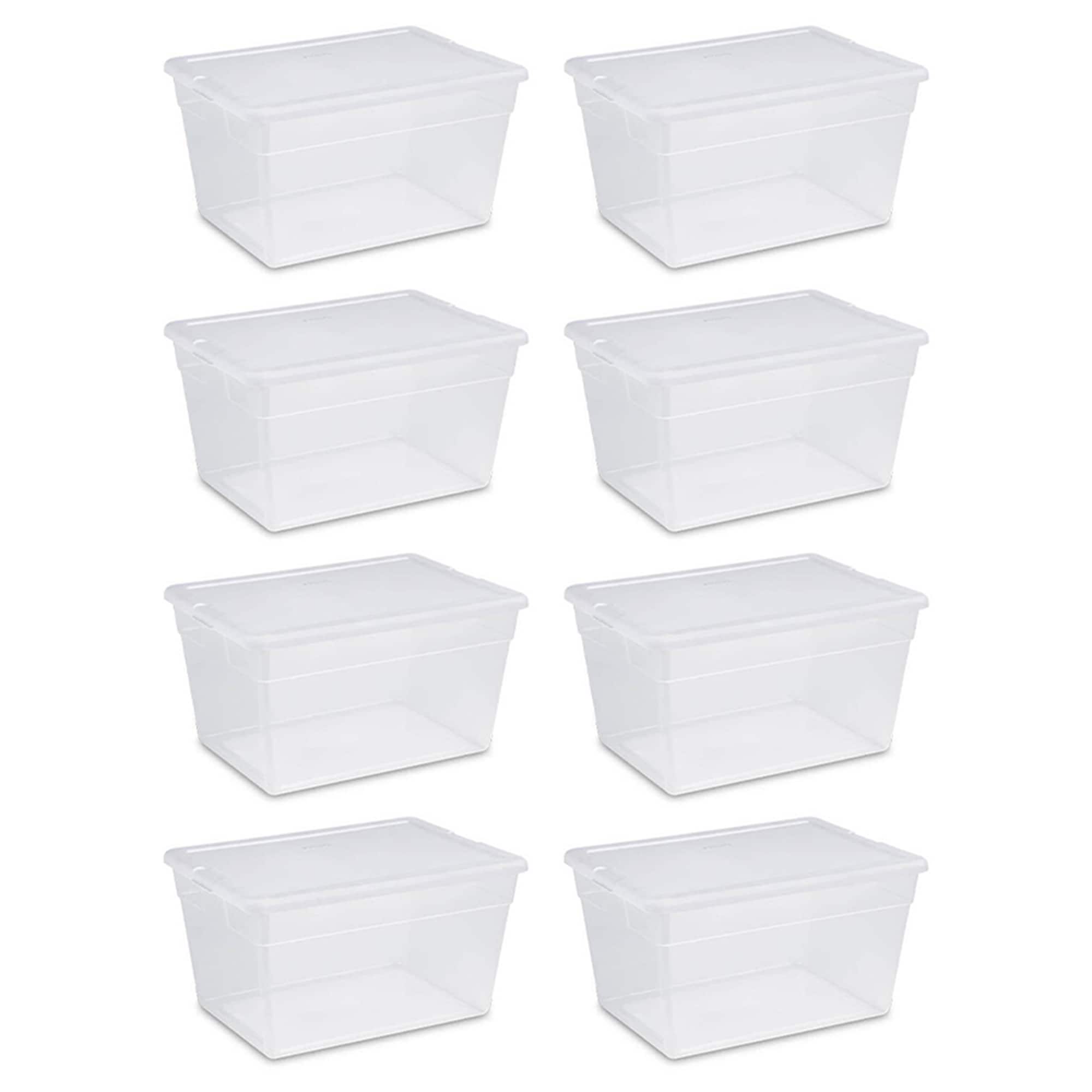 Sterilite 16 Quart Plastic Stacker Box, Lidded Storage Bin Container for  Home and Garage Organizing, Shoes, Tools, Clear Base & Gray Lid, 12-Pack