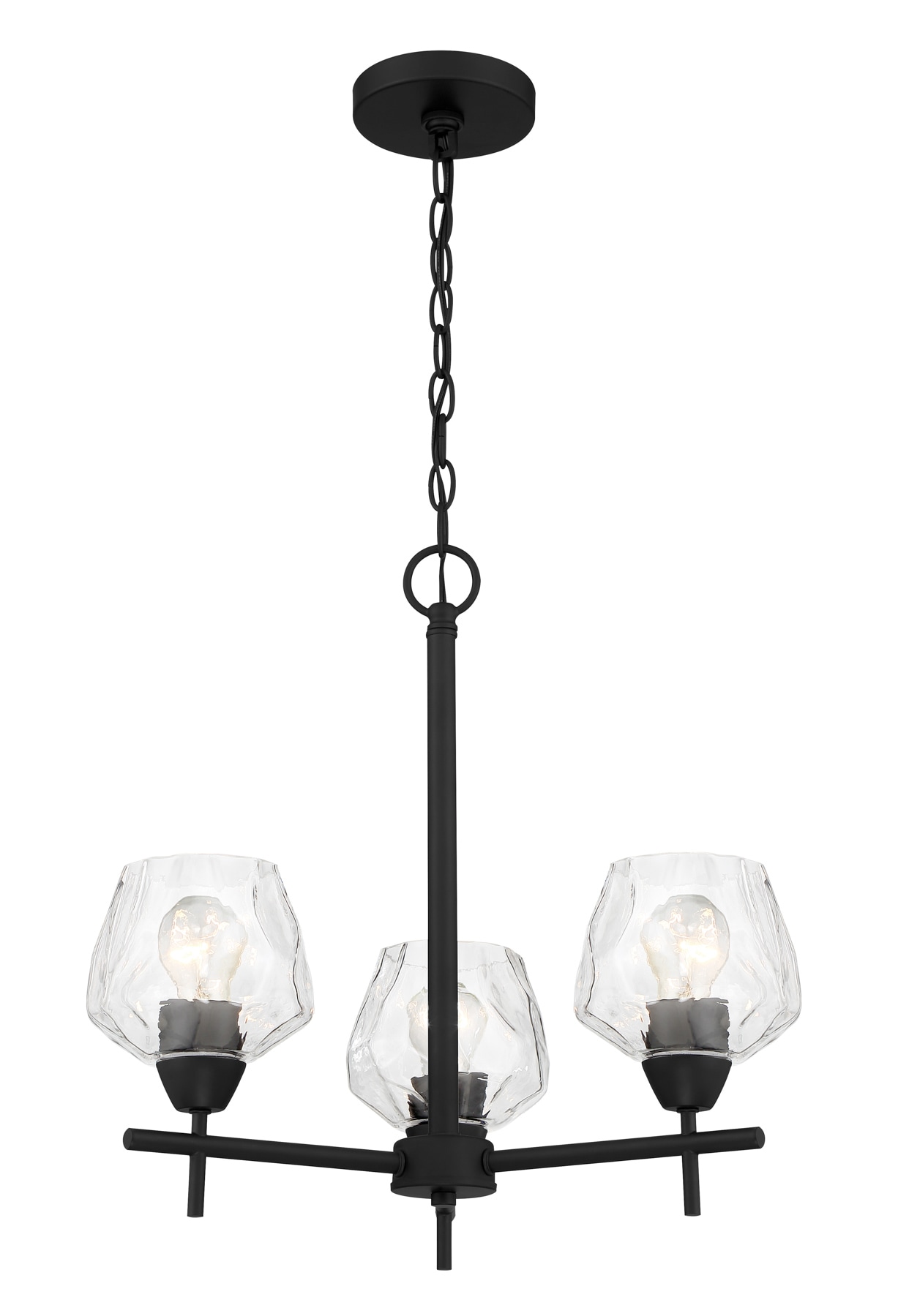 Minka Lavery 2173-66A Camrin 3 -Light Matte Black Transitional For Use in Bedrooms, Dining Rooms, Foyers, Kitchens, Living Rooms Chandelier