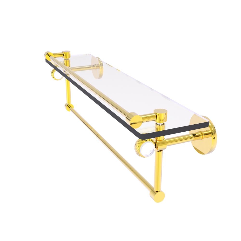 Allied Brass CV-1TBT-22-GAL-PB Clearview Polished Brass Wall mount Bathroom Shelf ( 22-in x 6.7-in x 5-in )