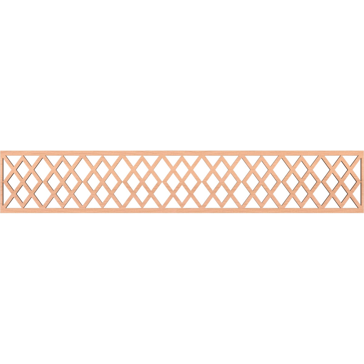 Ekena Millwork MLDA08X46HADAL Hadley Fretwork Flat Trim 8-in x 3.89-ft Alder Brown Unfinished 2155870 Pierced Wall Panel Moulding