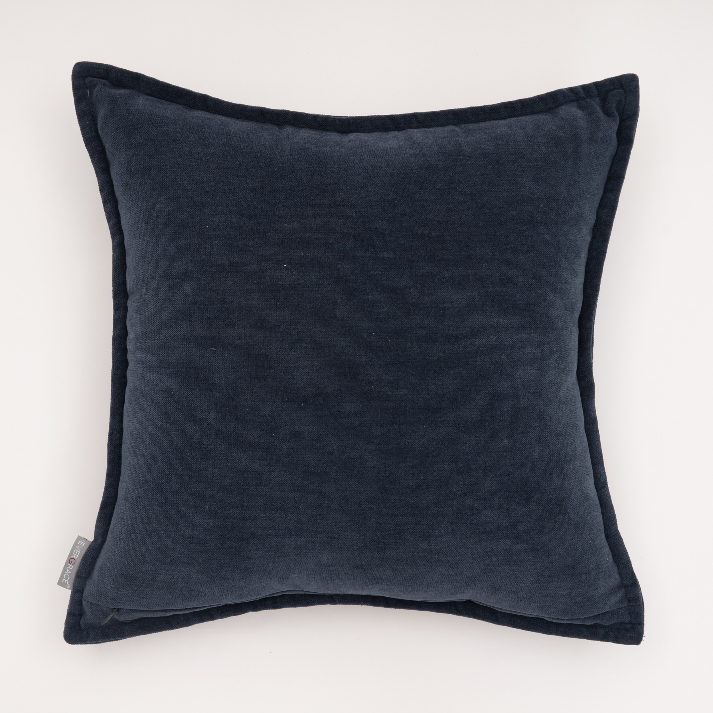 EVERGRACE Lambent 18-in x 18-in Fedral Blue Indoor Decorative Pillow in ...