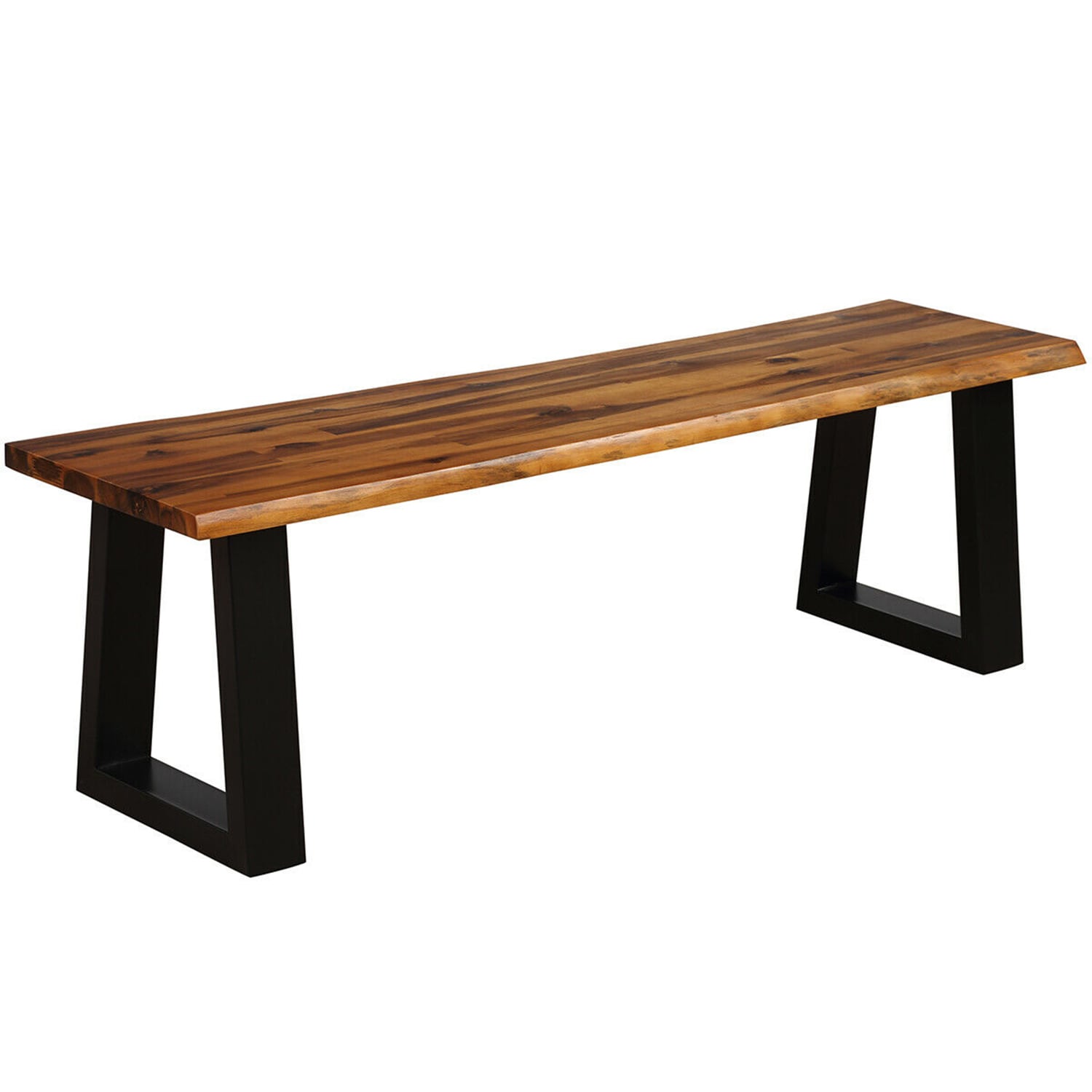Forclover HYFC-3367 Solid Acacia Wood Patio Bench Dining Bench Seating Chair