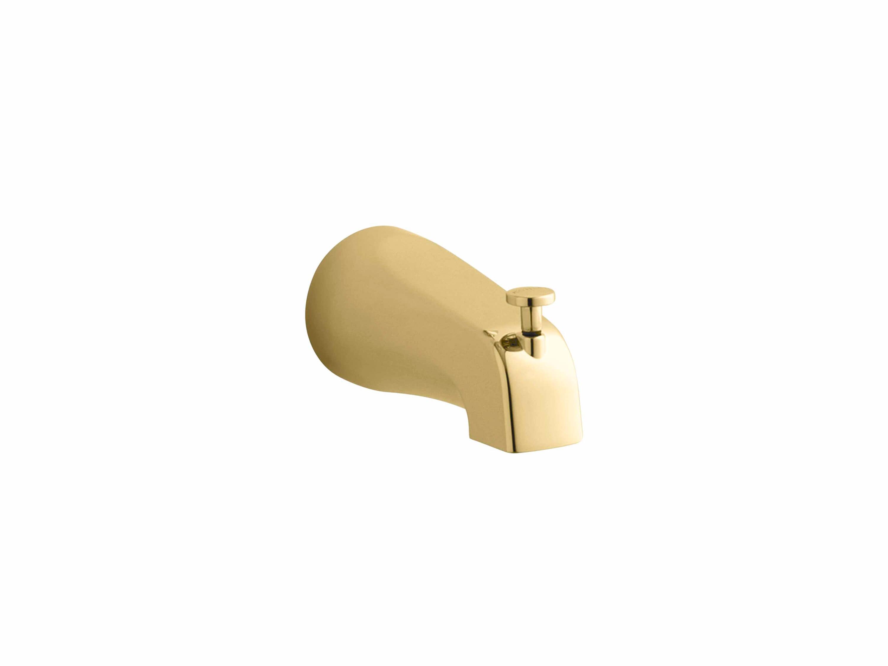 KOHLER 389-S-PB Polished Brass Universal Fit Bathtub Spout With Diverter