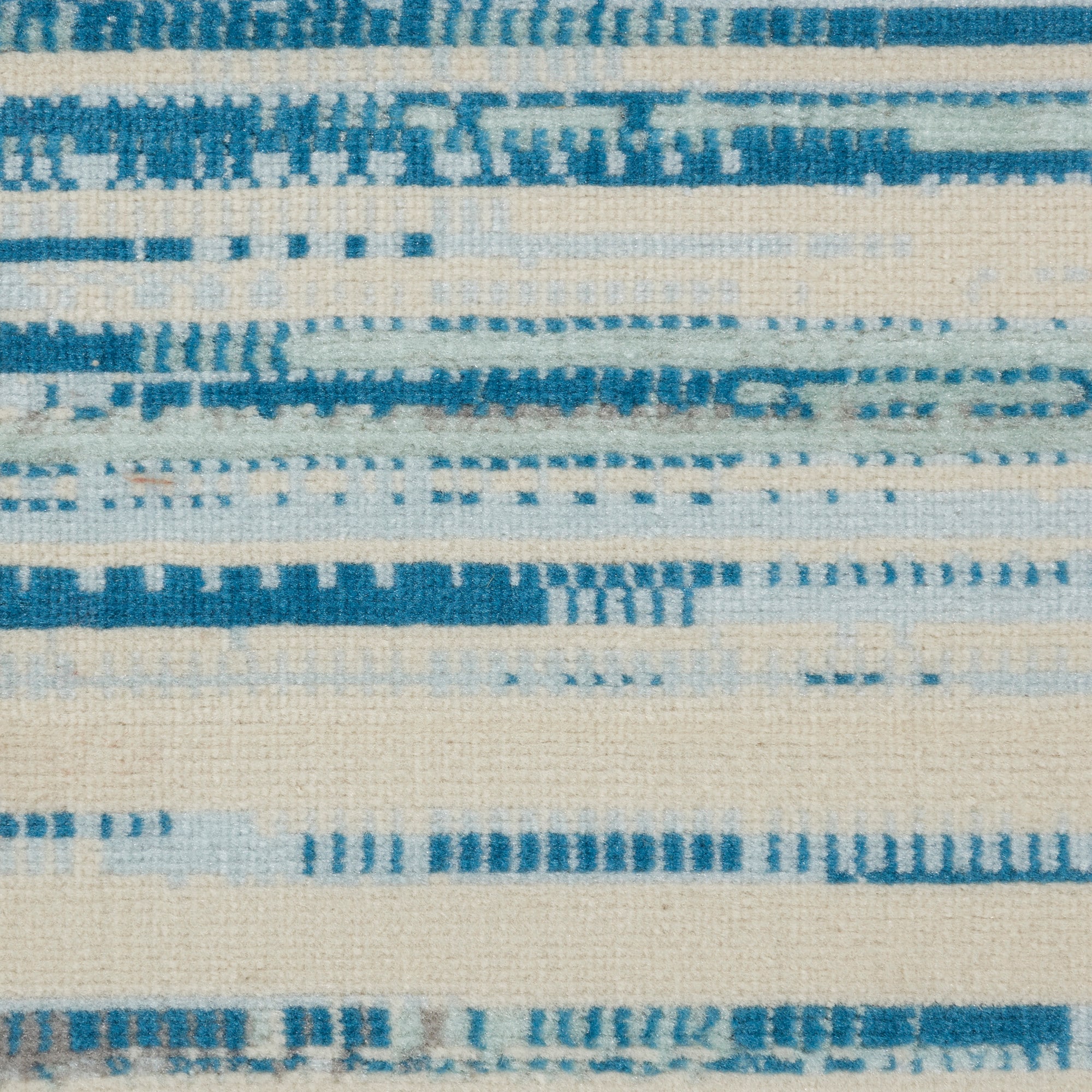 Blue Rectangular 8' x 10' Hand-knotted Reversible Rug