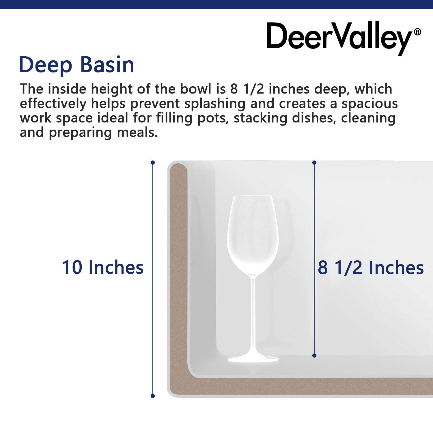 DeerValley 33" White Fireclay Double Bowl Farmhouse Sink