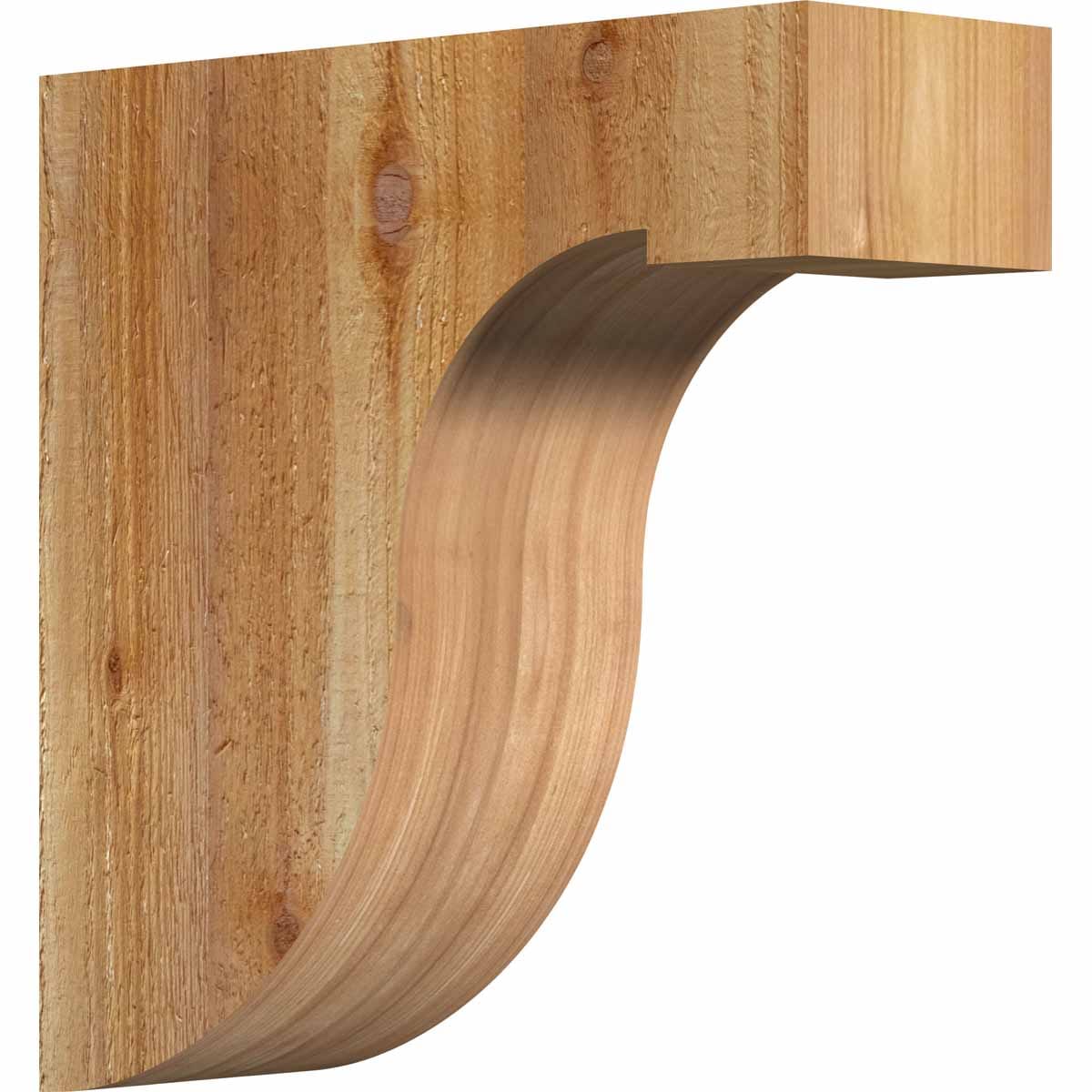 Ekena Millwork COR04X12X12DEL00RWR 4-in x 12-in x 12-in Del Monte Unfinished Western Red Cedar Wood Paintable/Stainable Corbel