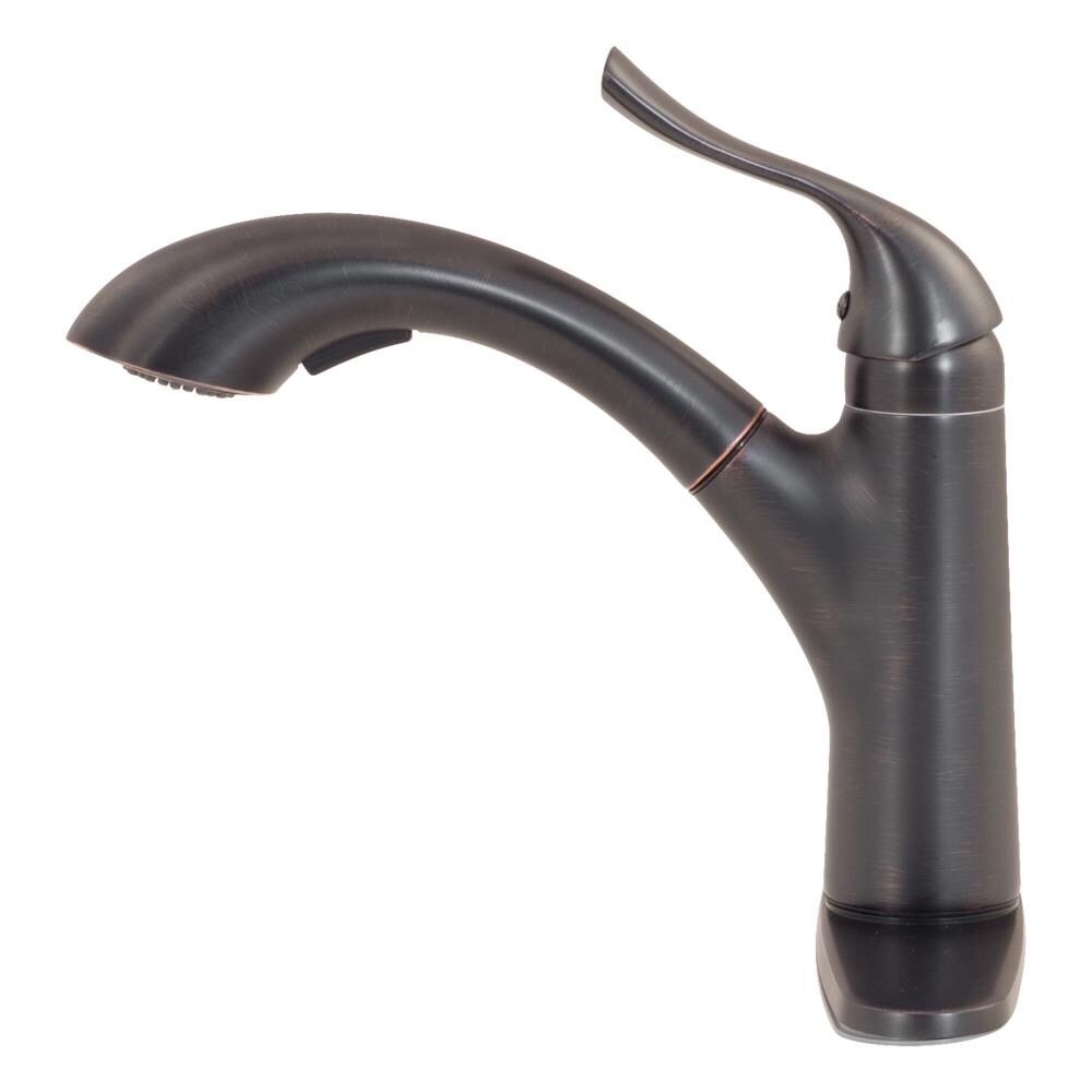Topia Oil Rubbed Bronze 1-Handle Deck-Mount Pull-Out Handle Kitchen Faucet