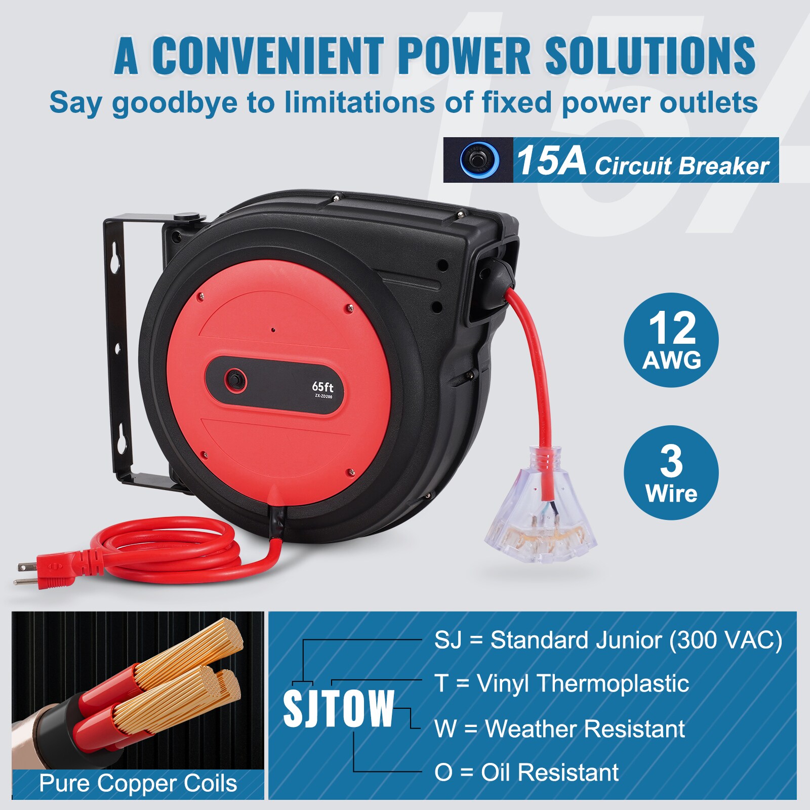 VEVOR SCSSSJXQ65FT04402V1 Cord-Reels-Management-Storage - View #4