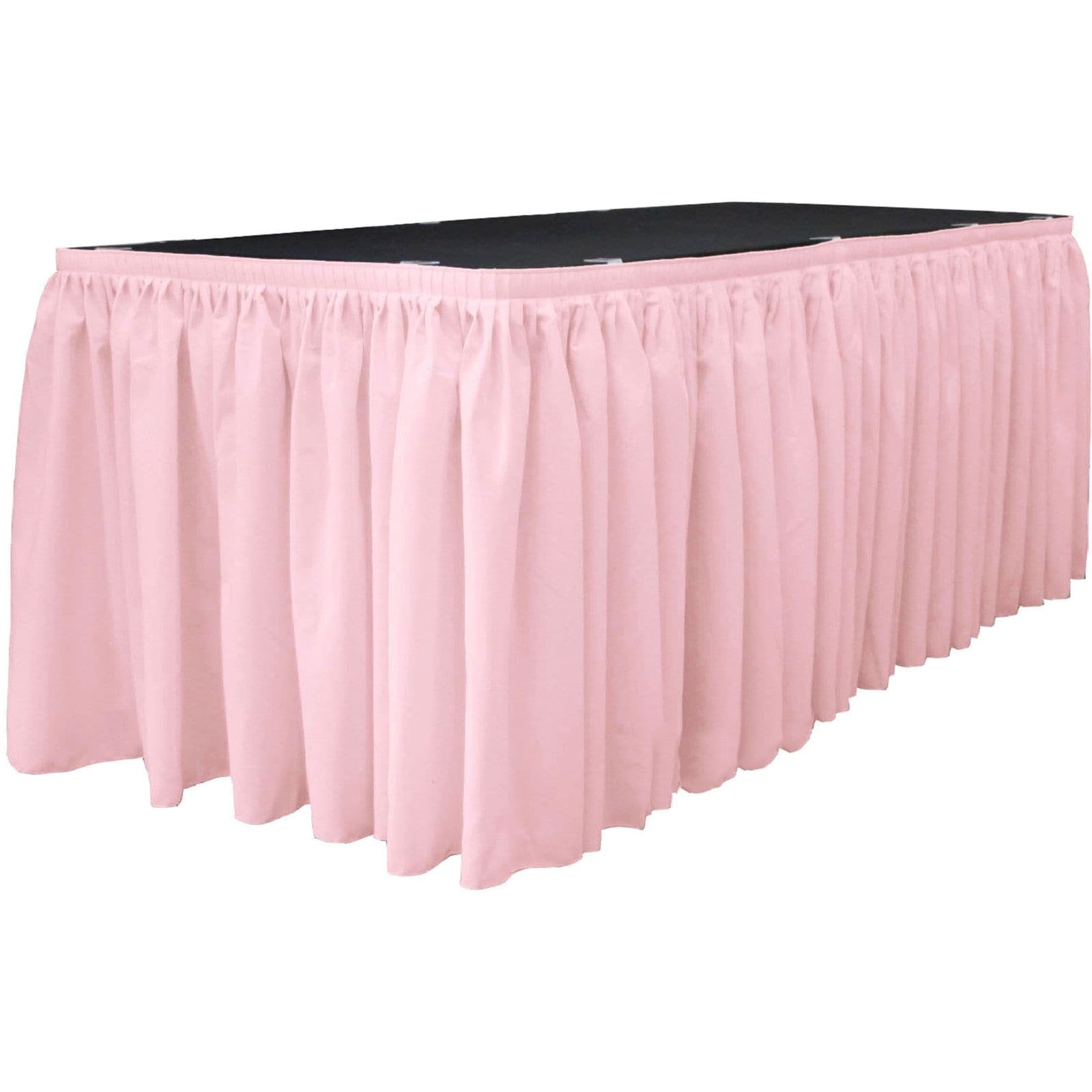Slickblue Indoor Outdoor Event Setup Polyester Poplin Table Skirt with Hook and Loop Clips for Banquet Tables Multiple Size and Color Options #D-LL-2051
