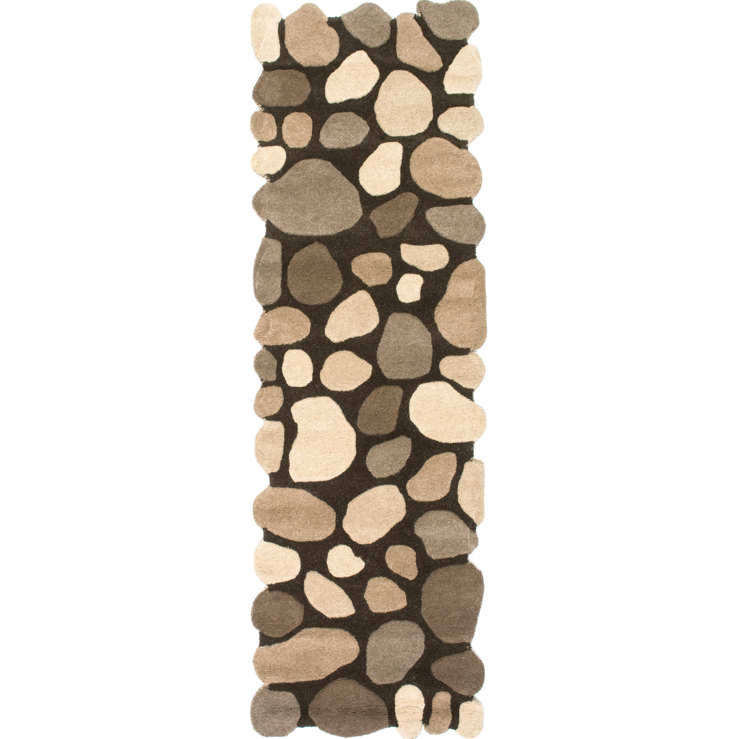 nuLOOM PB01C-26010 Pebbles 2 x 10 (ft) Tufted Wool Natural Rectangular Indoor Geometric Runner rug