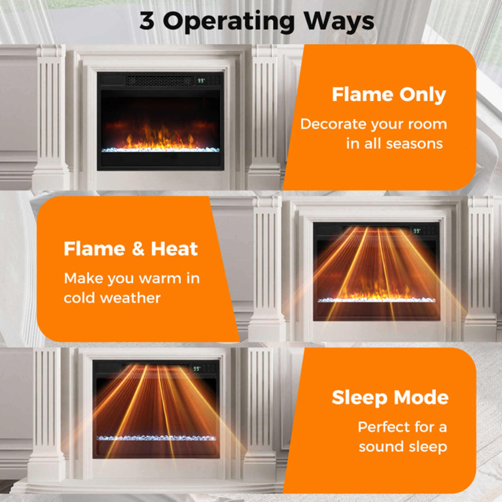 Clihome CL-FP10357USBK Electric-Fireplaces - View #8