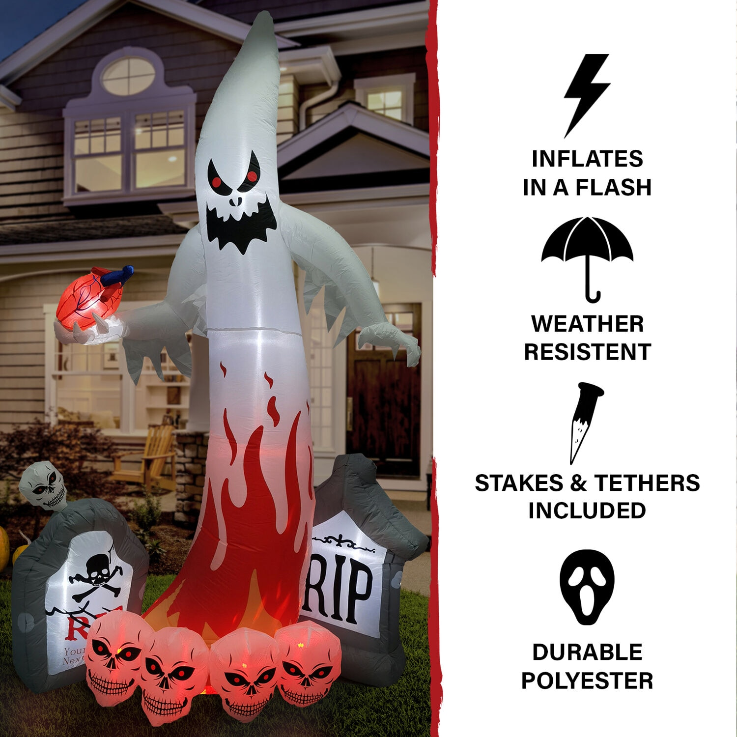 Haunted Hill Farm HIEVILGHST091-L Outdoor-Halloween-Decor - View #2