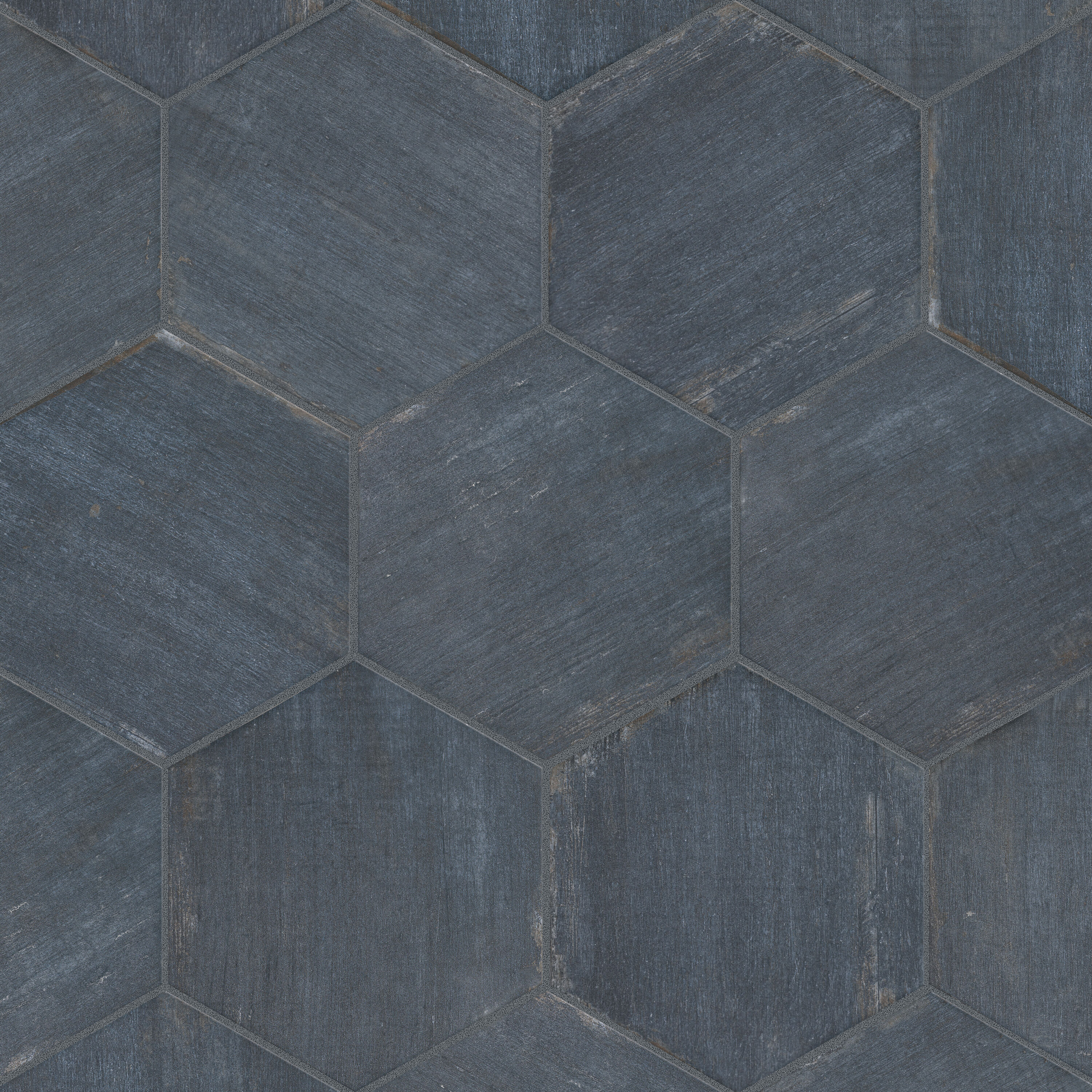 Retro Blue Matte Hexagonal Porcelain Tile 7" x 8"