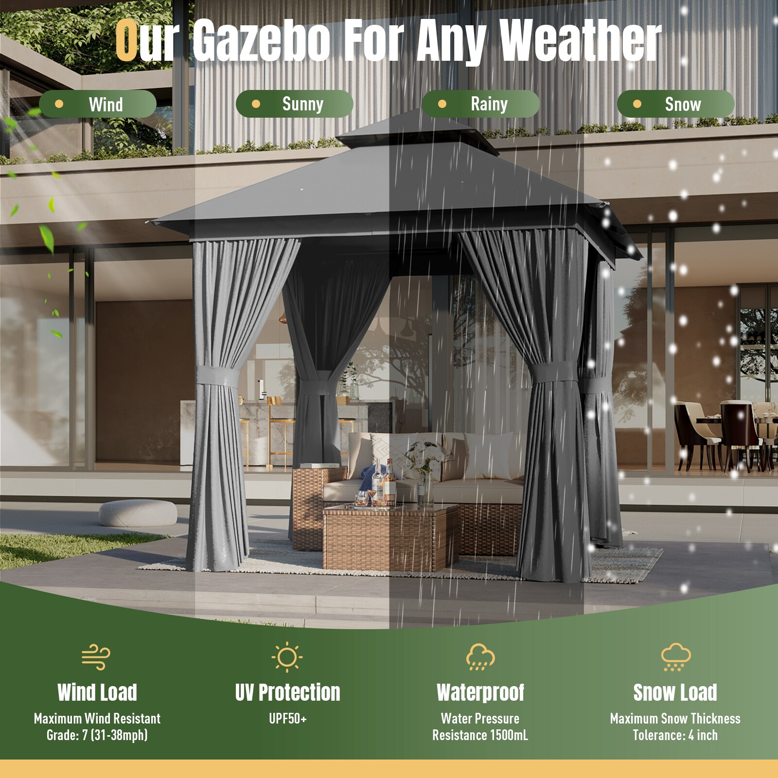 AOXUN AX-402G09 Wood-Resin-Gazebos - View #8