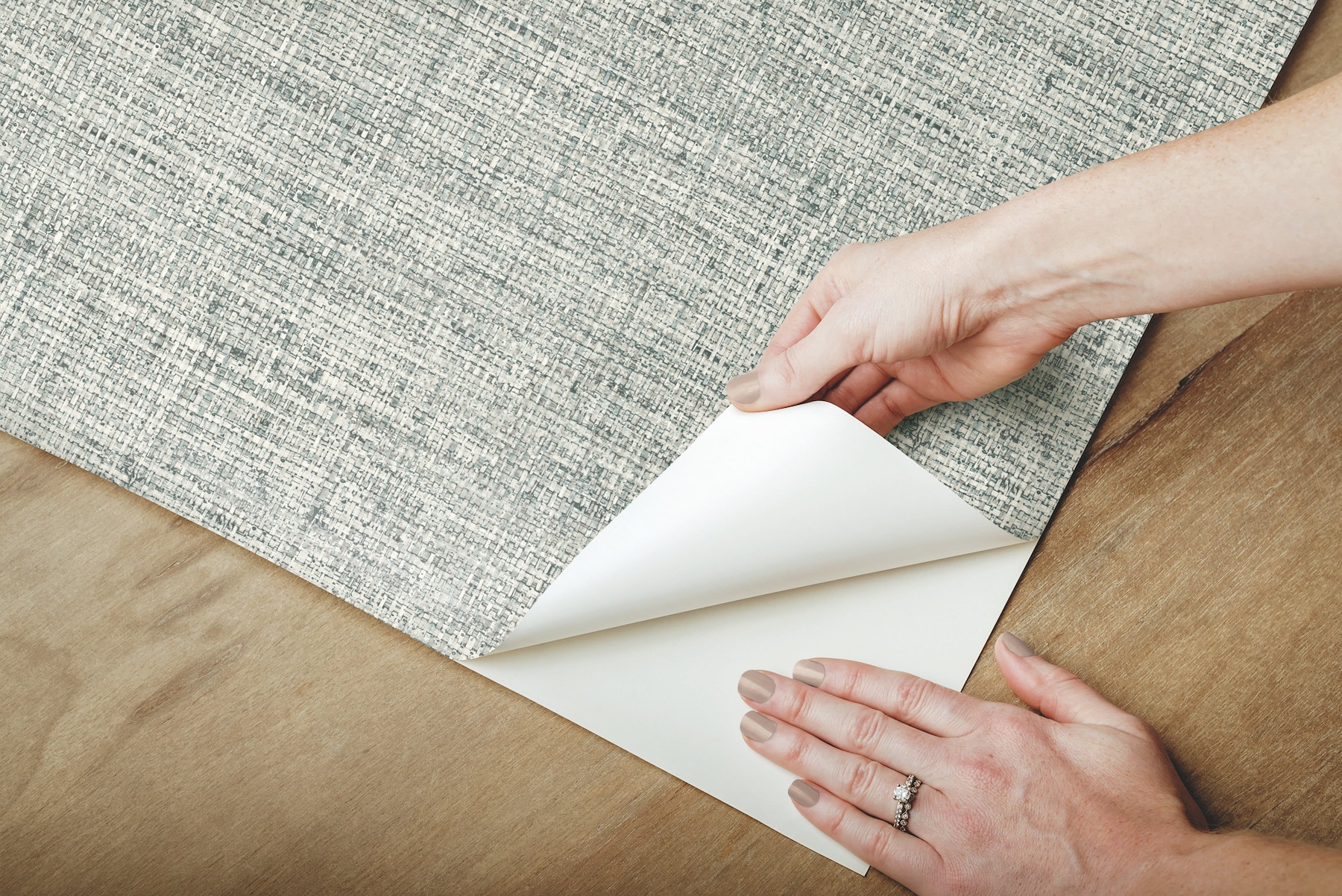 Blue Papyrus Weave Peel and Stick Grasscloth Wallpaper
