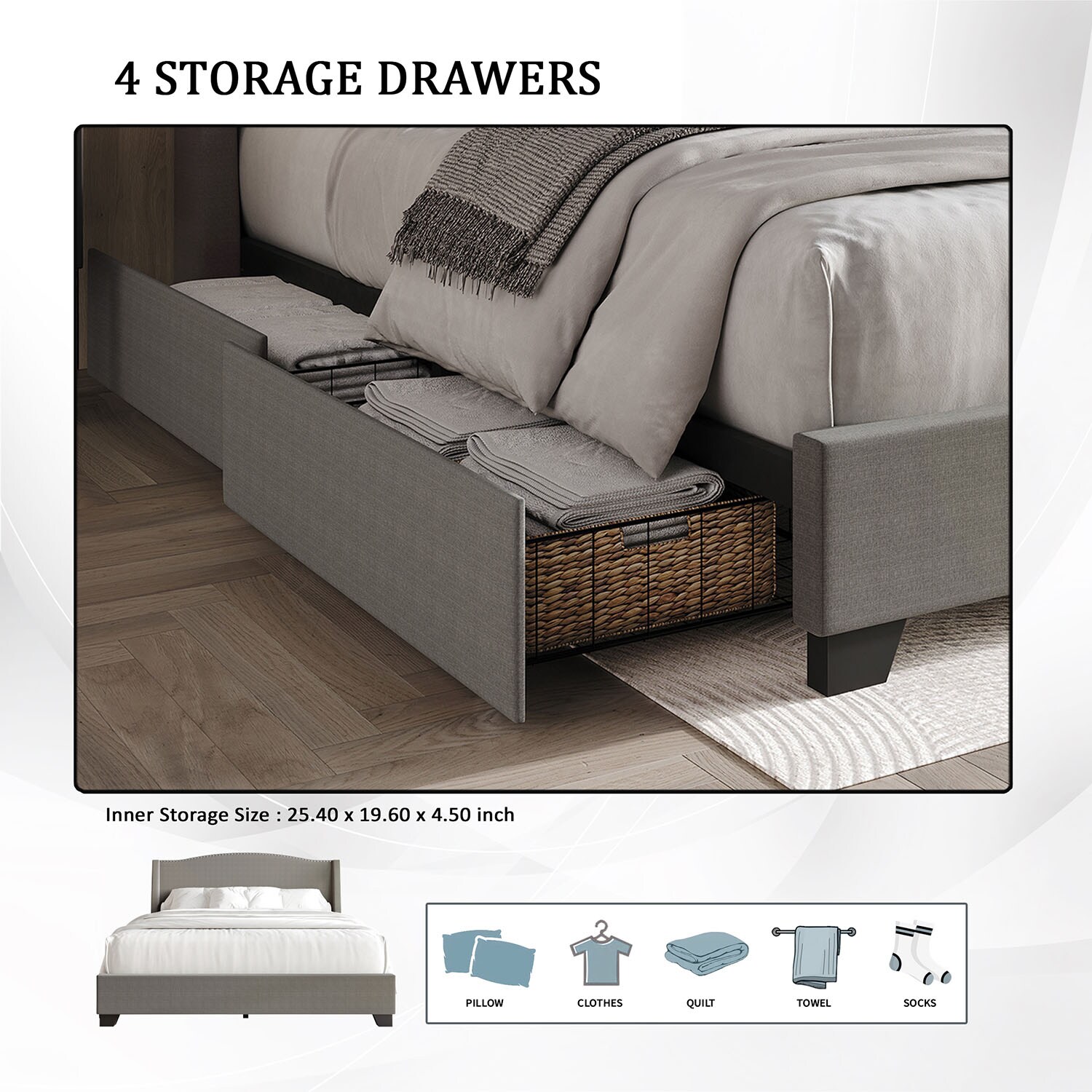 CasePiece C8530FPLS-CGY-LN beds - View #11