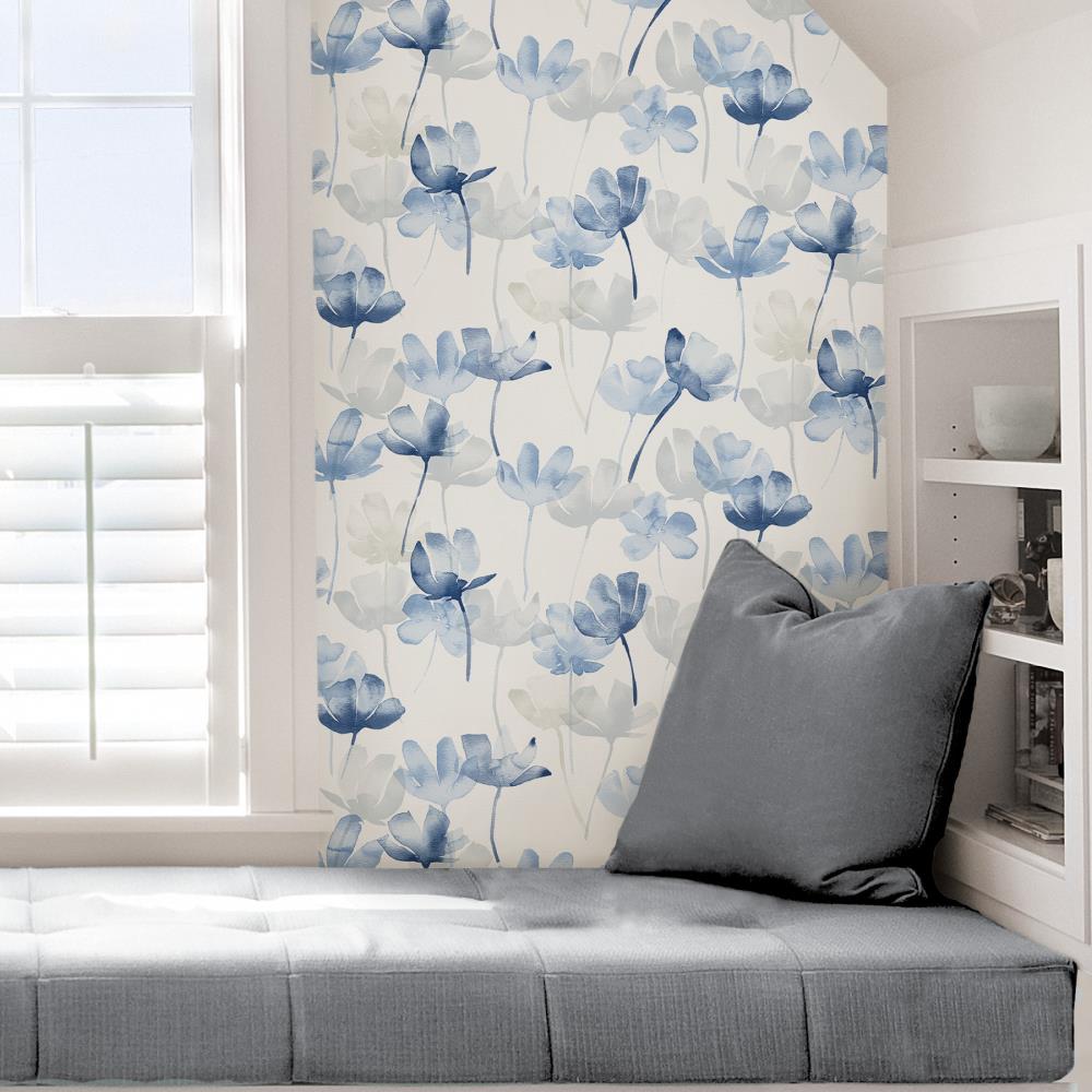 Blue-Multicolor Printed Textured Self Adhesive Floral Wallpaper (48inch X  30inch) in Jammu at best price by New Feel Decor - Justdial