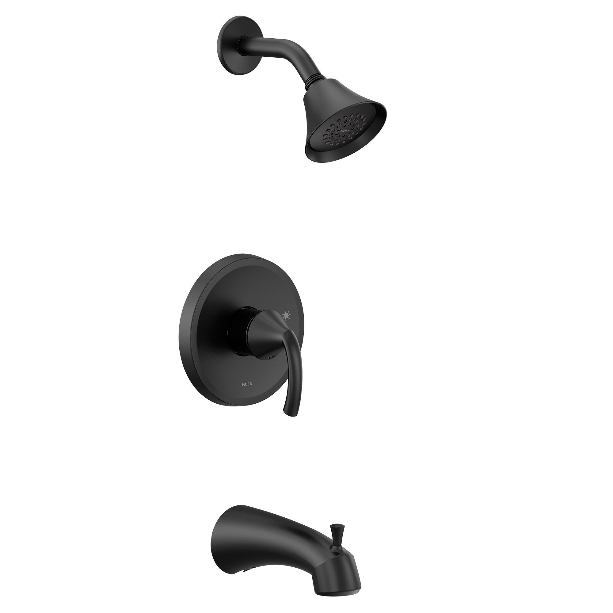 Moen UT2743EPBL Glyde Matte Black 1-handle Single function 3.75-Inches Round Shower Faucet