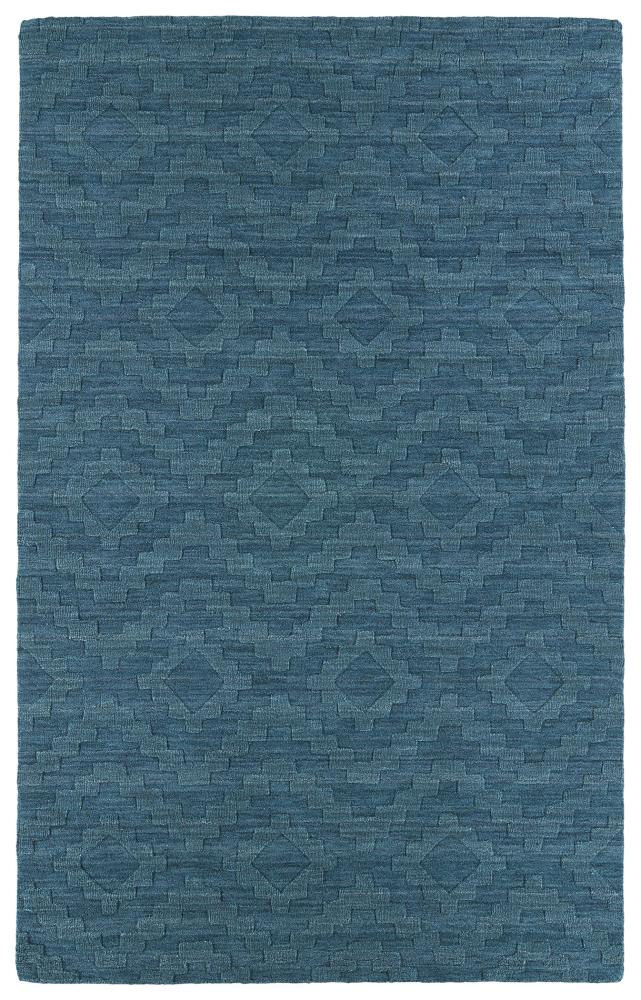 Kaleen IPM04-78-58 Imprints Modern 5 X 8 (ft) Wool Turquoise Indoor Geometric Moroccan Area Rug