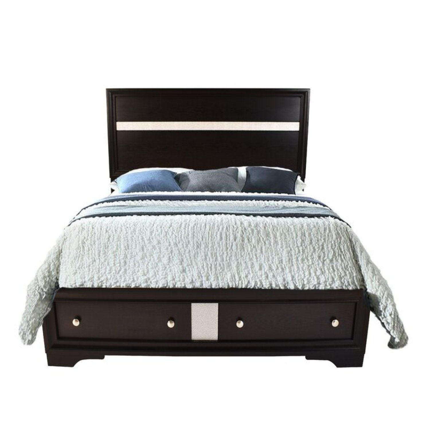 JASMODER 808857642004 Black Queen Composite Platform Bed with Storage