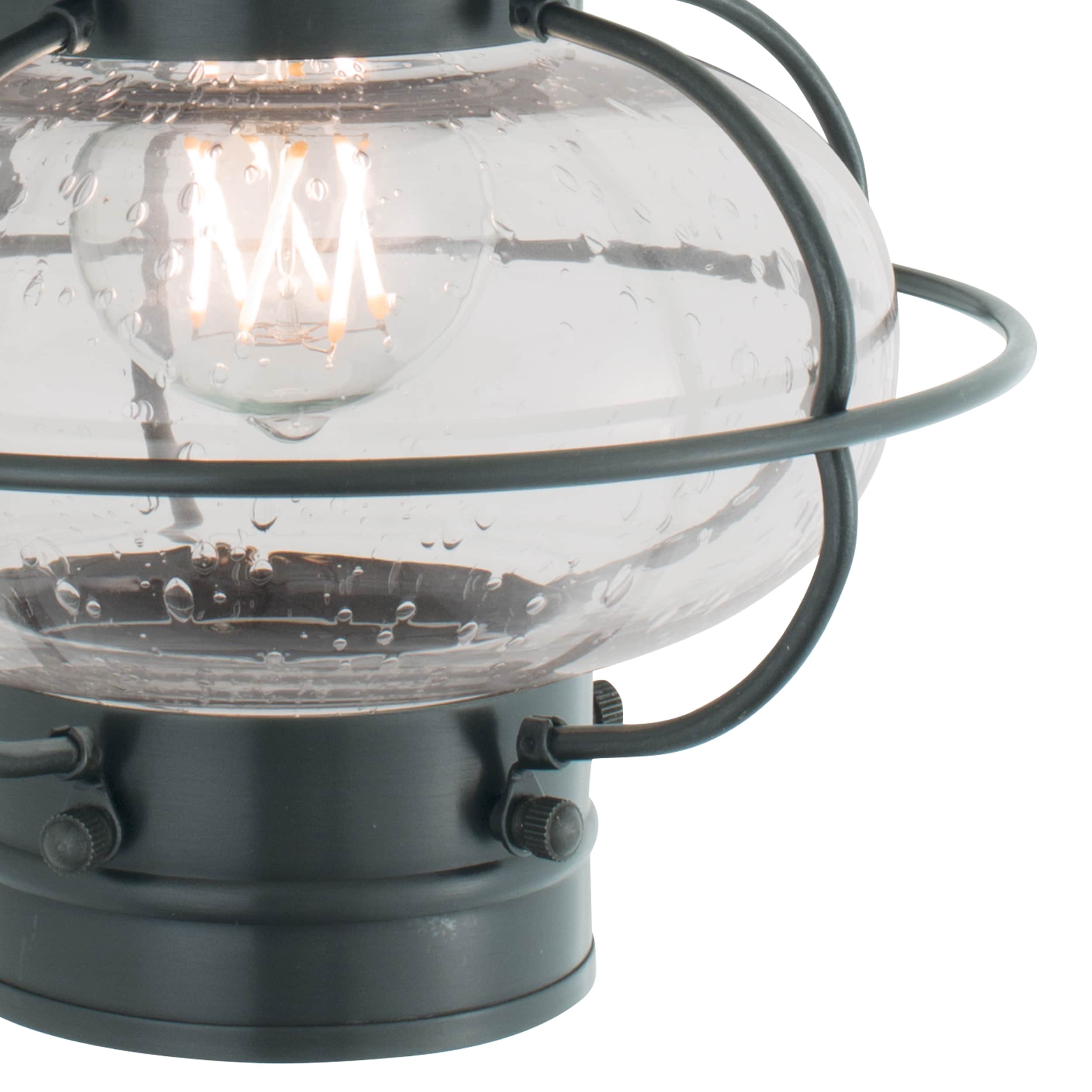 Gunmetal Seeded Glass 1-Light Dimmable Outdoor Wall Sconce