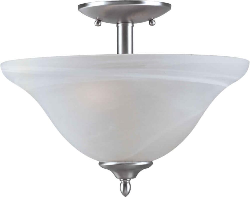 2-Light 9-in Brushed Nickel Semi-Flush mount light at Lowes.com