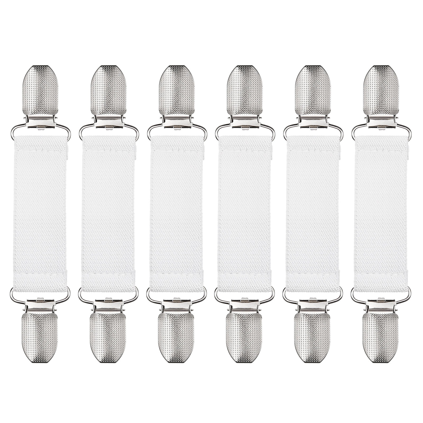 Unique Bargains Dress Cinch Clips 6pcs Sweater Clips Shawl Cardigan Collar Clips Scarf Clip Elastic Dress Clips Back Cinch for Women(White) #S25122401UX1677