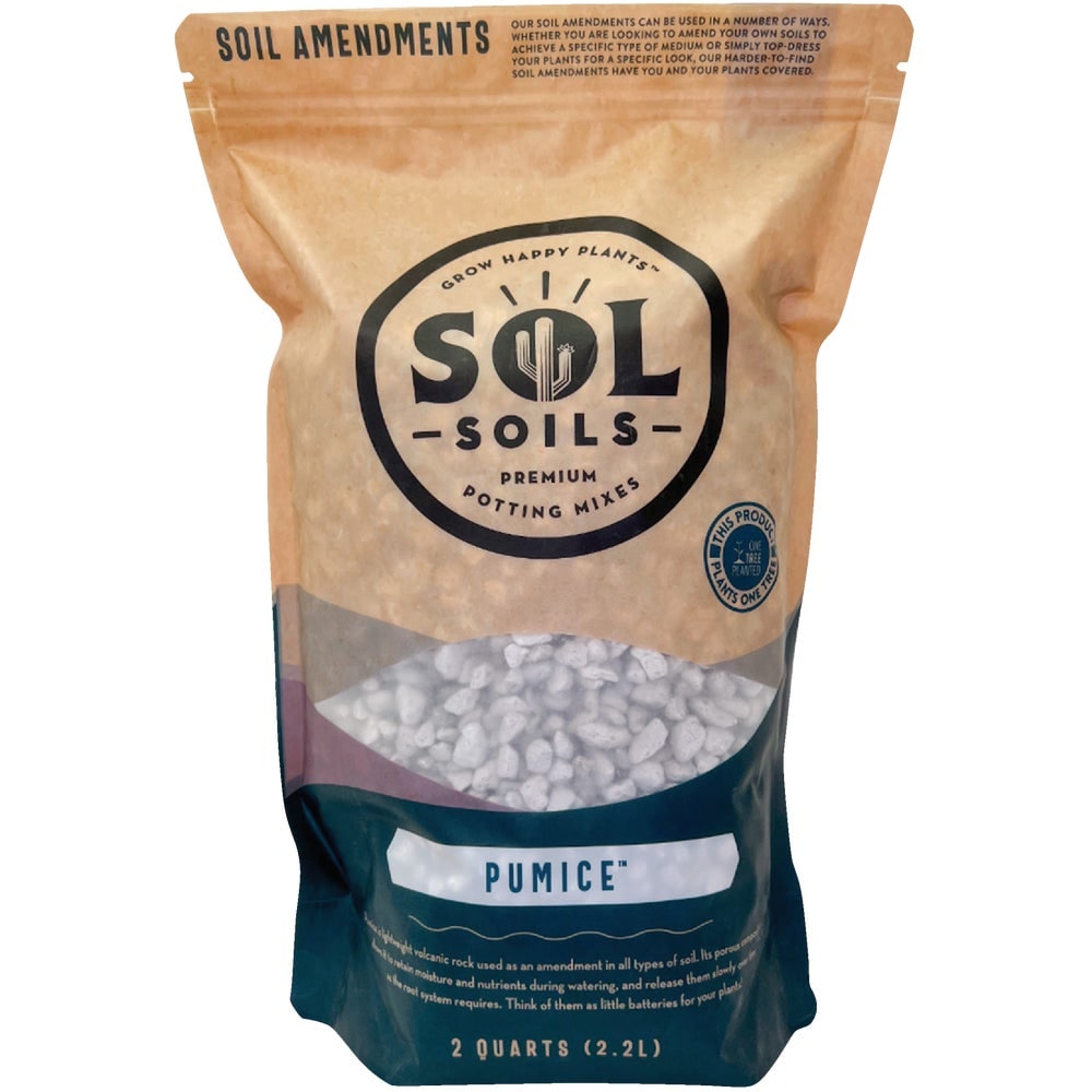 Sol Soils Premium Pumice Stone - 2 Quarts for Soil Amendment and Plant Health