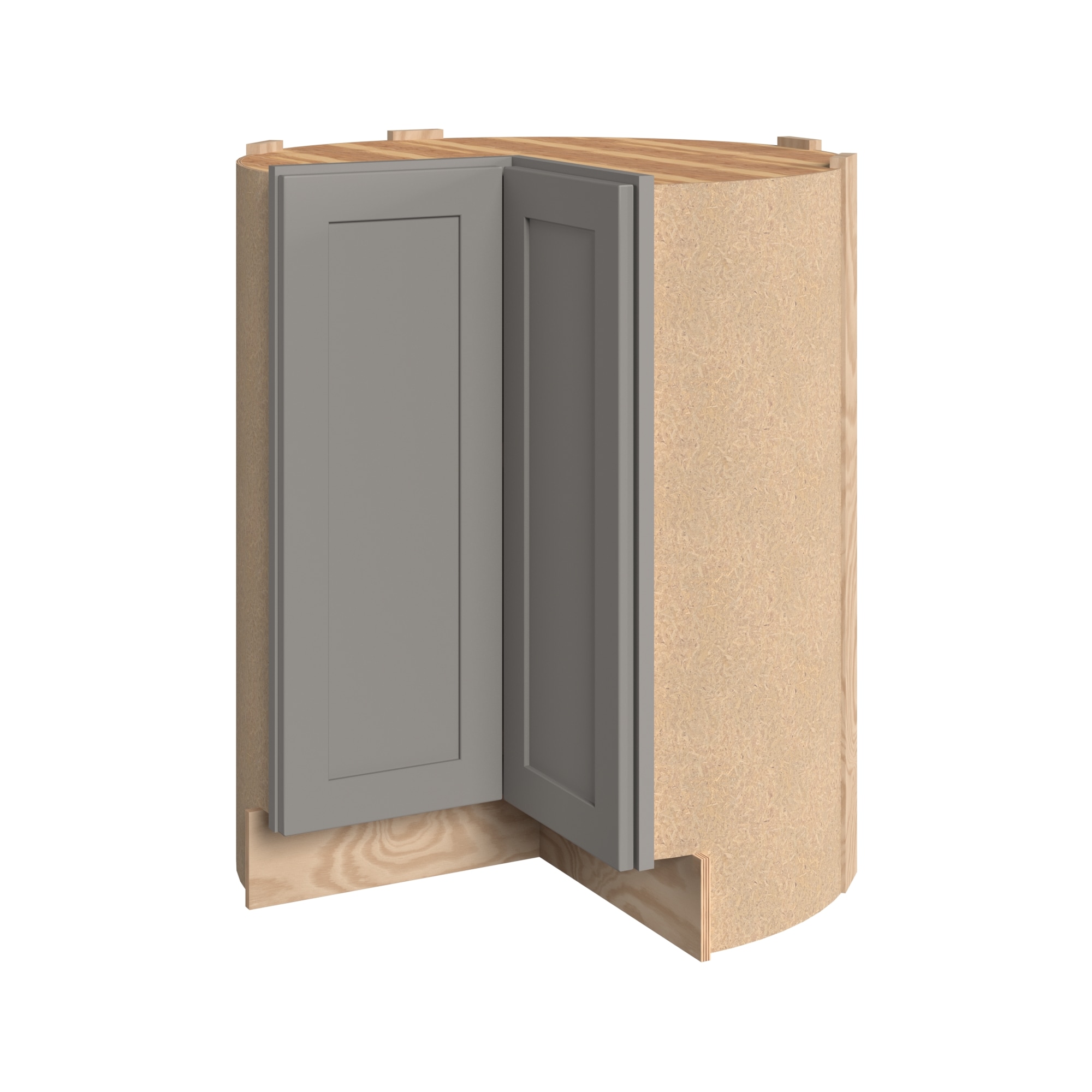 KraftMaid Momentum LS36LG81 Deveron 36-in W x 34.5-in H x 24-in D Pebble Grey Lazy susan Corner base Fully assembled Cabinet Recessed Panel