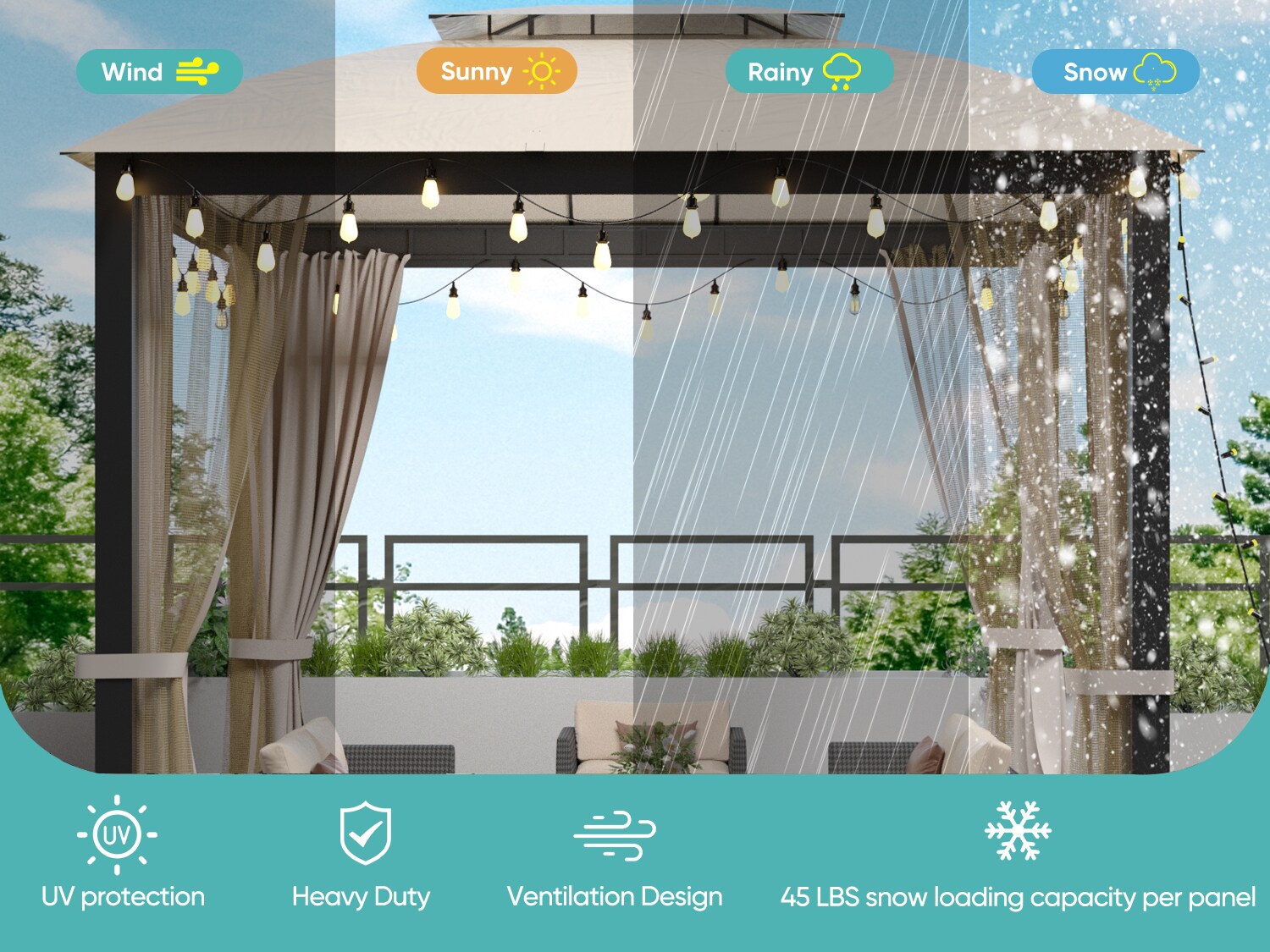 Damerin Z-GA35 Wood-Resin-Gazebos - View #2