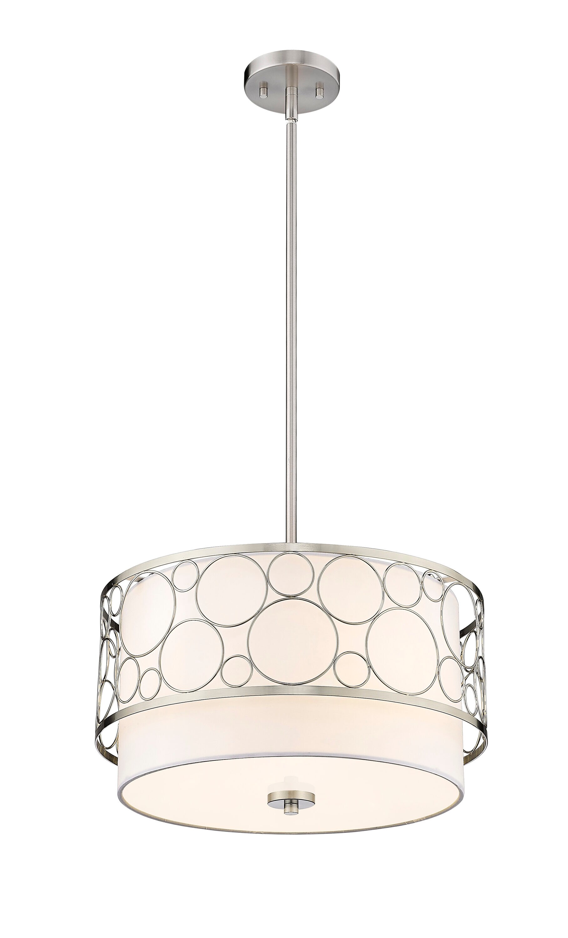 Kendall 17" Brushed Nickel LED Drum Pendant Light