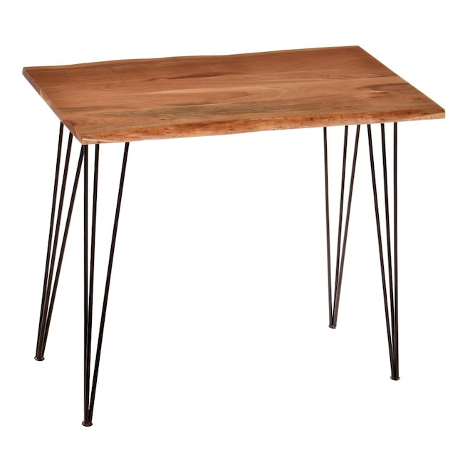 Ina Cottage Seti Rustic Natural, Audrey Rustic Industrial Acacia Wood Dining Table With Metal Hairpin Legs