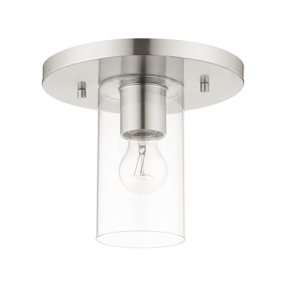 Zurich 9'' Brushed Nickel Modern Flush Mount Light