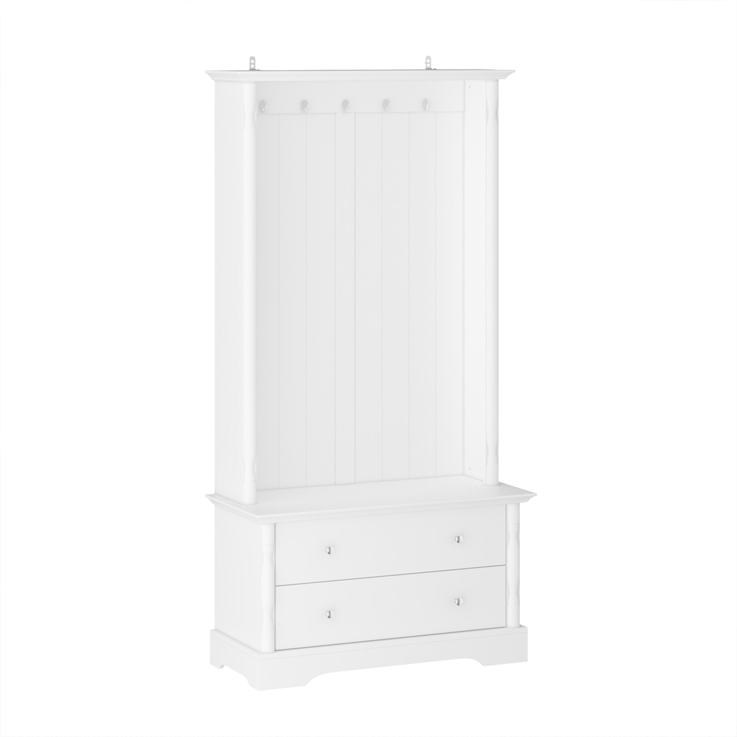 Hall Tree Upholstery with Multiple Storage — FUFUGAGA White