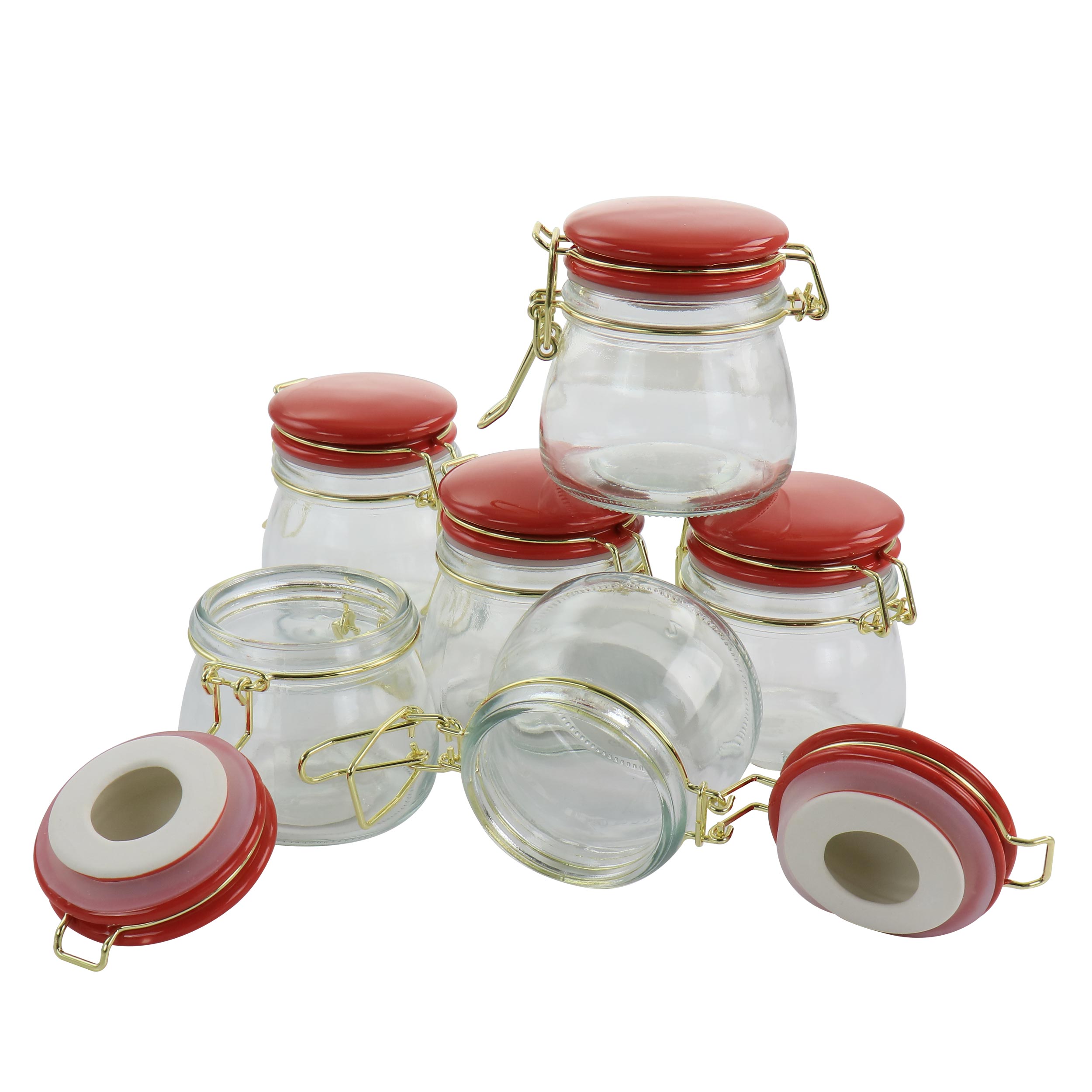 Gibson Home 6-Pack 5-oz Glass Reusable Jar Set with Lid in the Food Storage  Containers department at