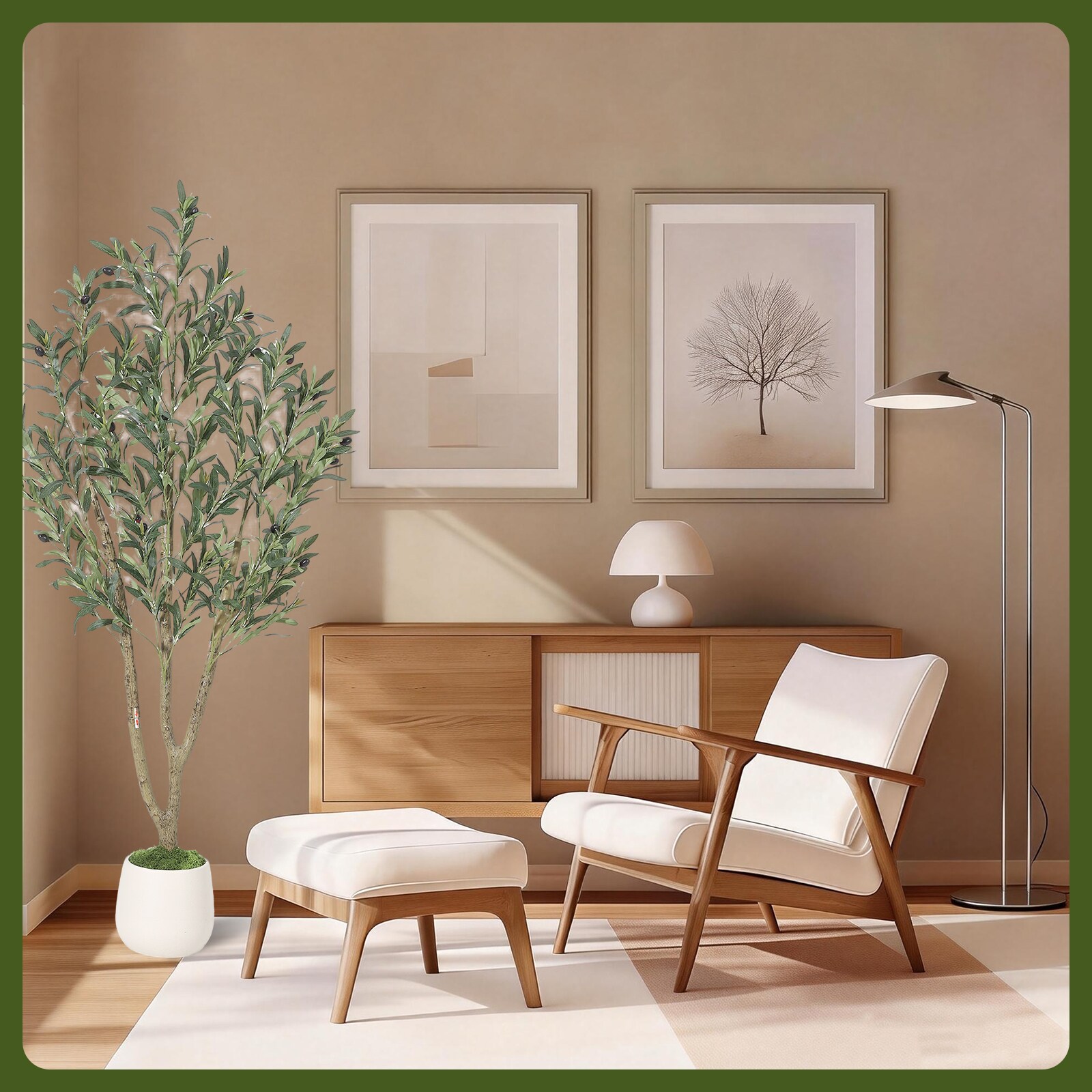 Garvee Artificial Olive Tree Tall Faux Plant Fake Indoor Potted Silk ...