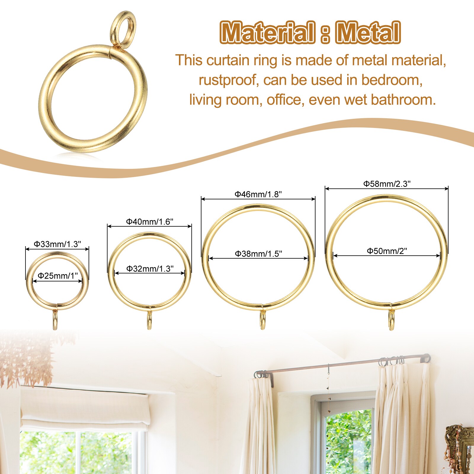 PATIKIL S25093001UX7579 Curtain-Rings - View #4
