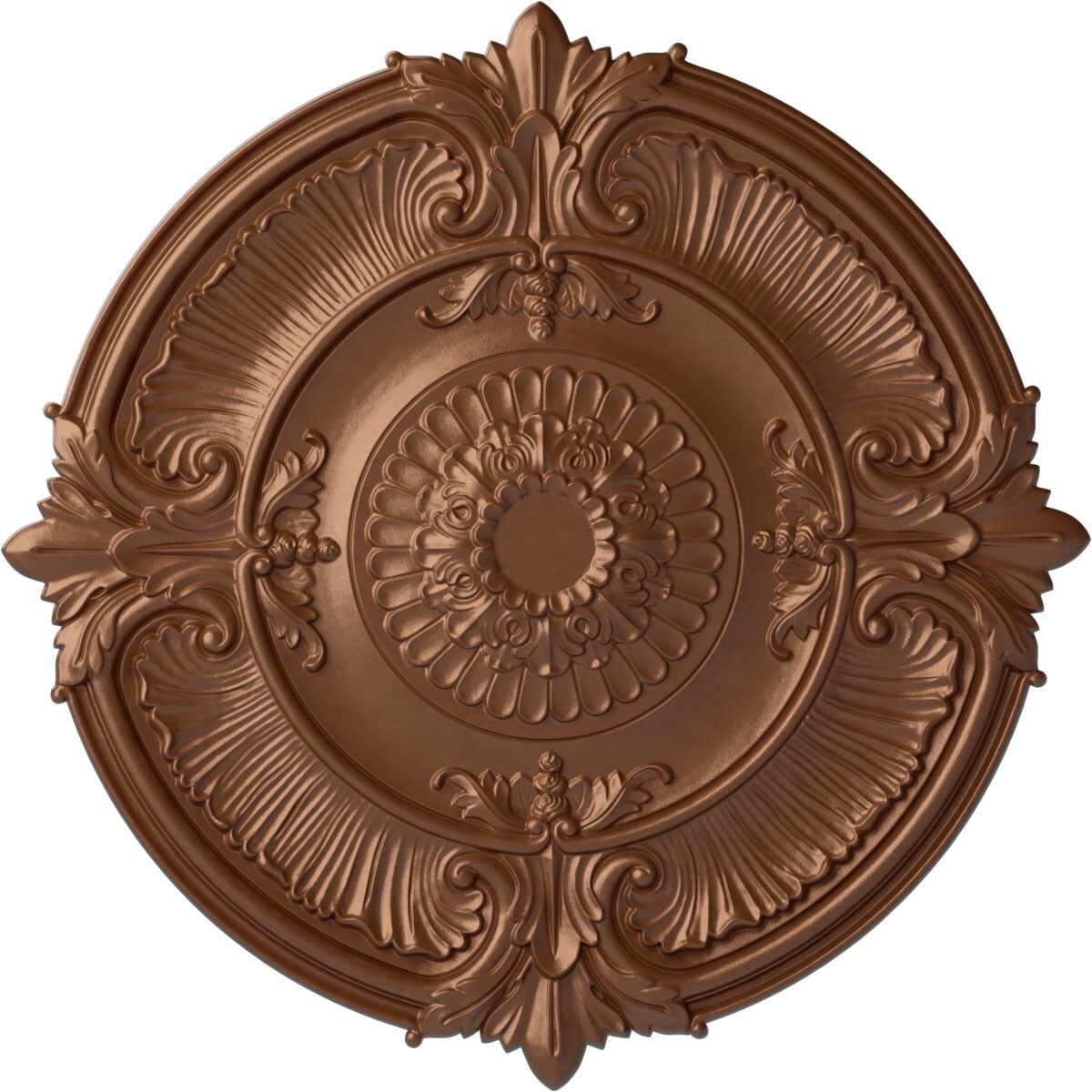 Ekena Millwork CM53ATPOS Attica Acanthus Leaf 55-in W x 55-in L Painted Polished Copper Polyurethane Whole Ceiling Medallion