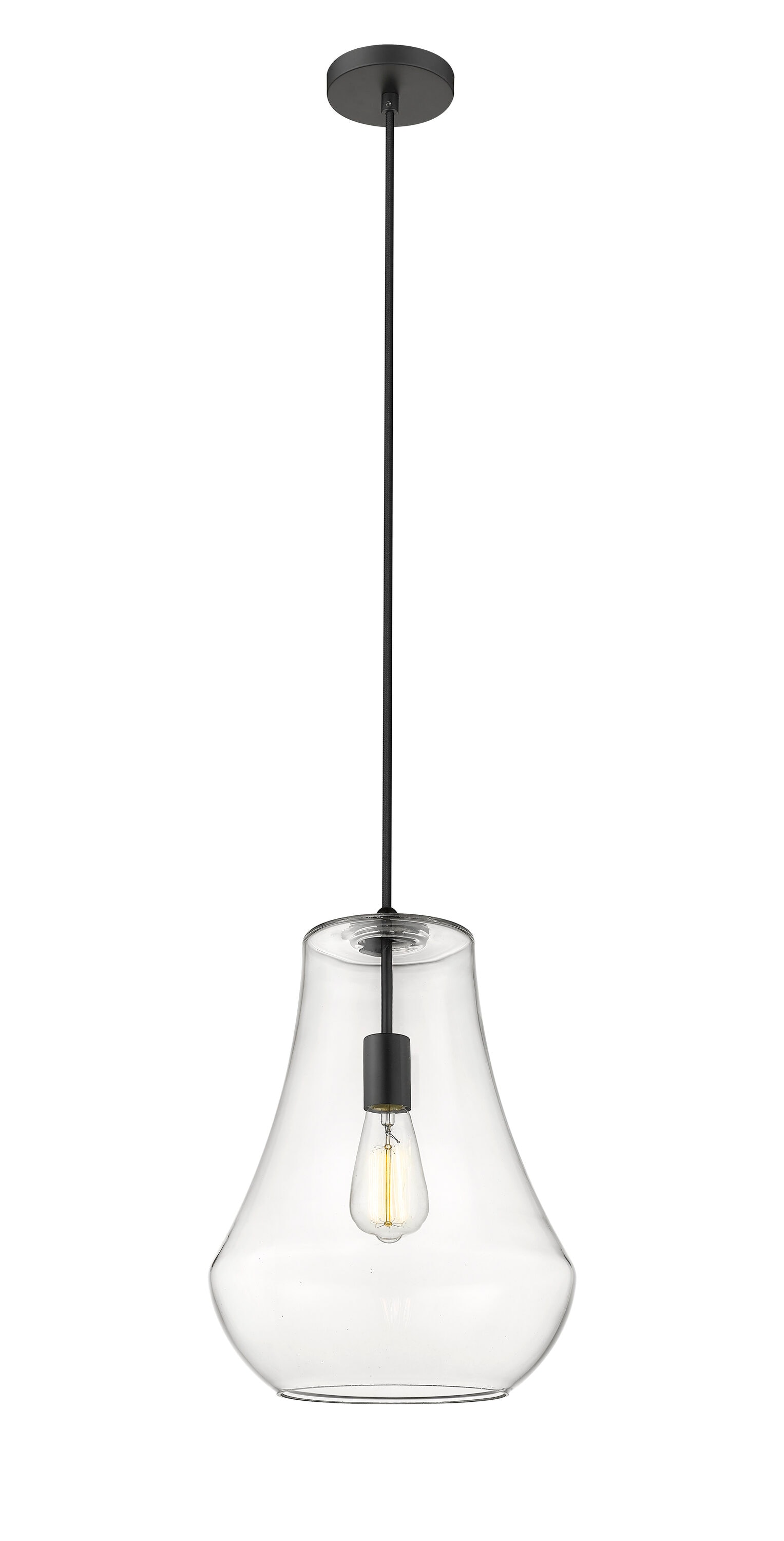 Fairfield Matte Black and Clear Glass Mini Pendant Light