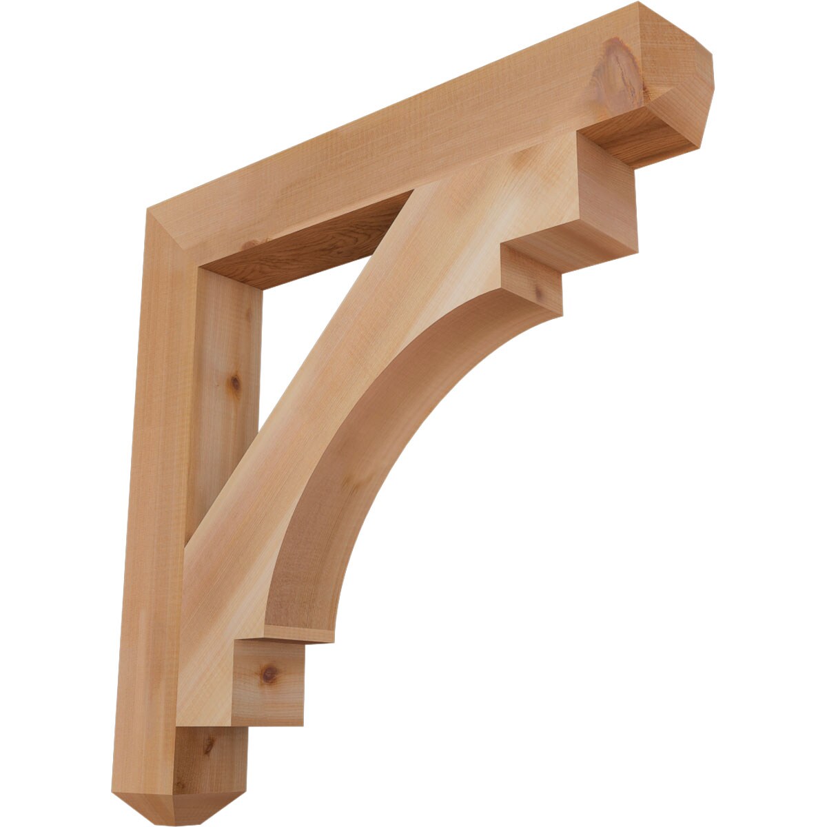 Ekena Millwork BKT04X28X28MRC04SWR Merced craftsman smooth 3-1/2-in x 28-in x 28-in Western red cedar Brown Wood Standard bracket