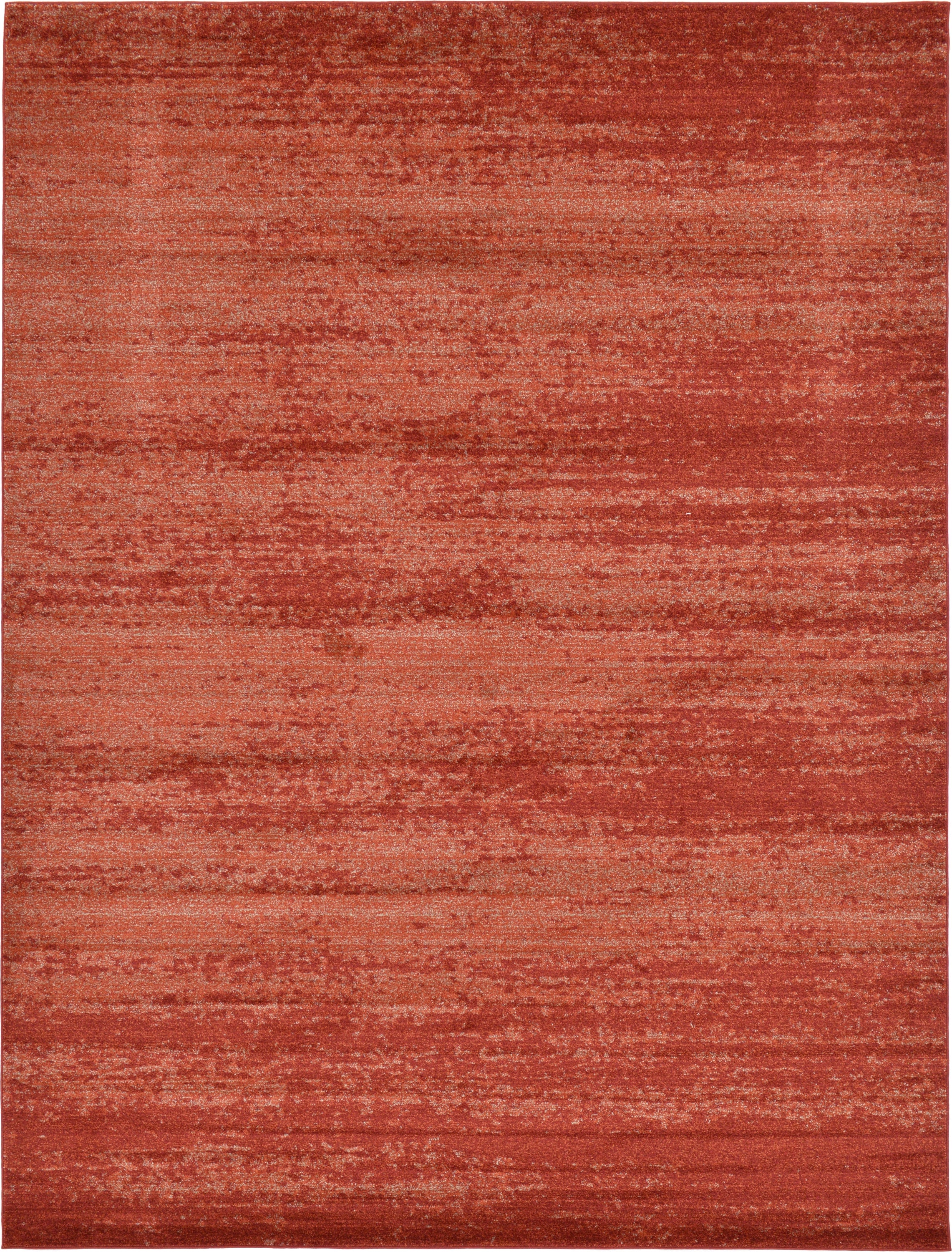 Terracotta Red Tufted 9' x 12' Easy-Care Synthetic Rug