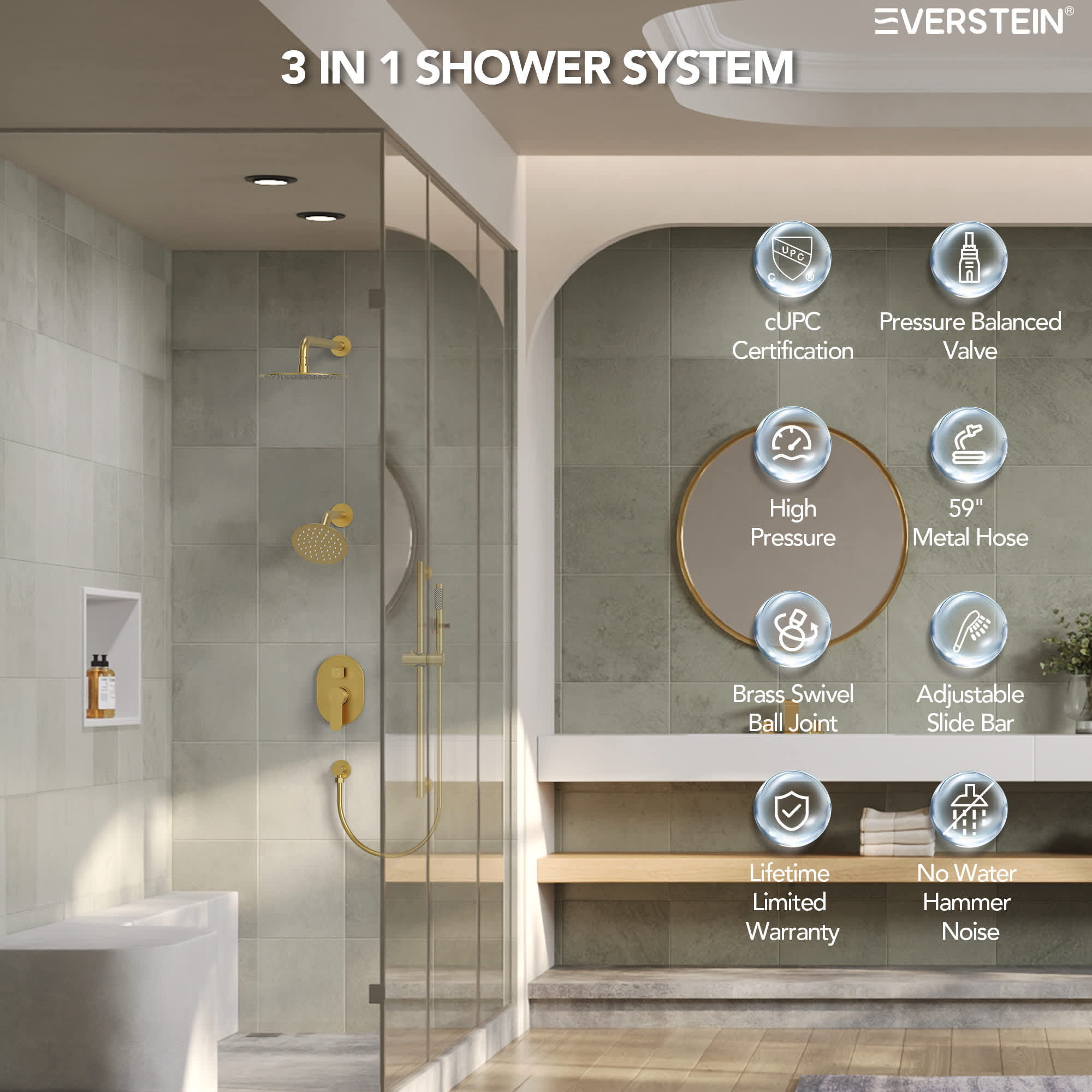 EVERSTEIN SFS-1058-GD10 Tub-Shower-Faucets - View #2