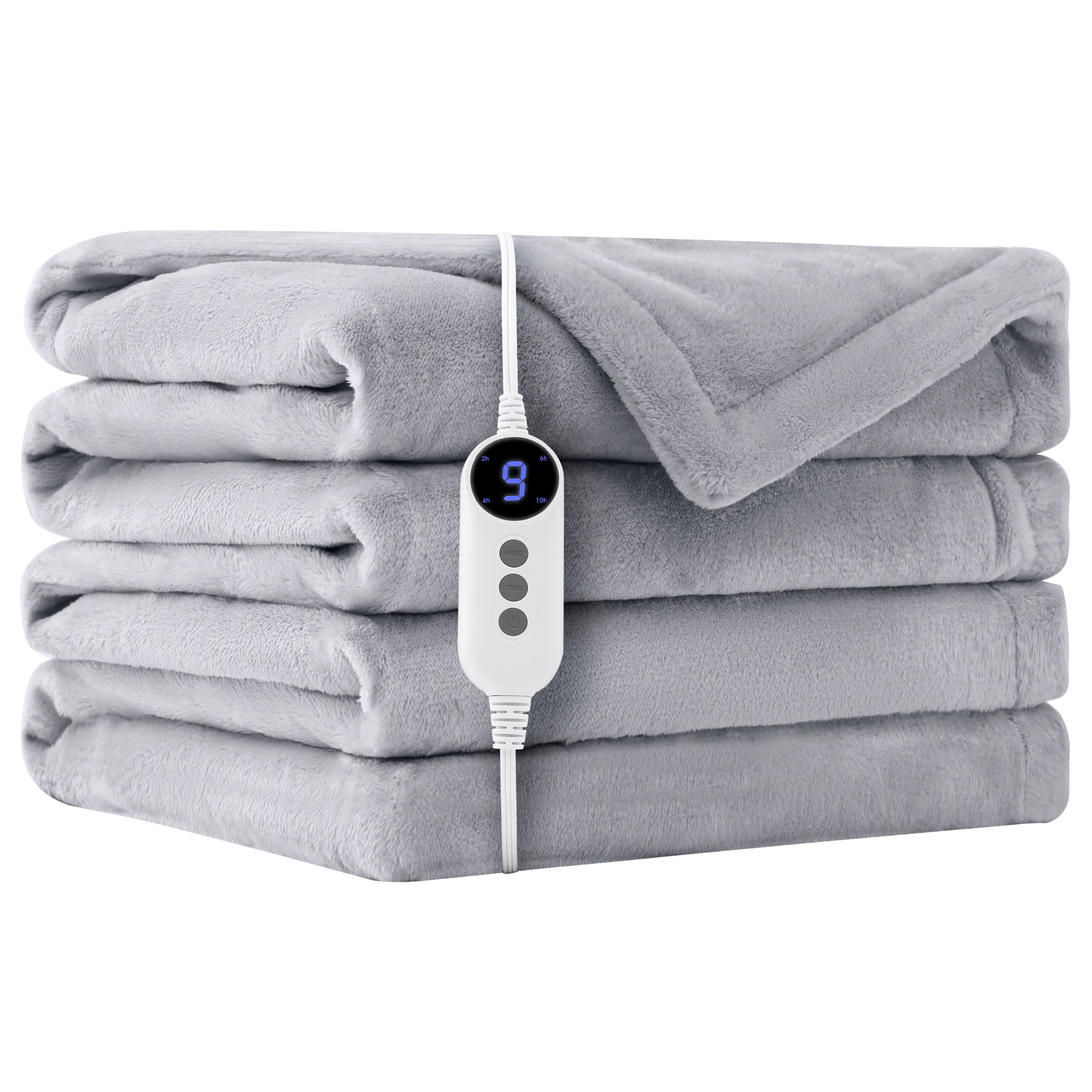 Serwall LS-SMDR-LG68 62-in x 84-in Flannel Heated Blanket Reversible Electric Blanket with Auto Shut Off