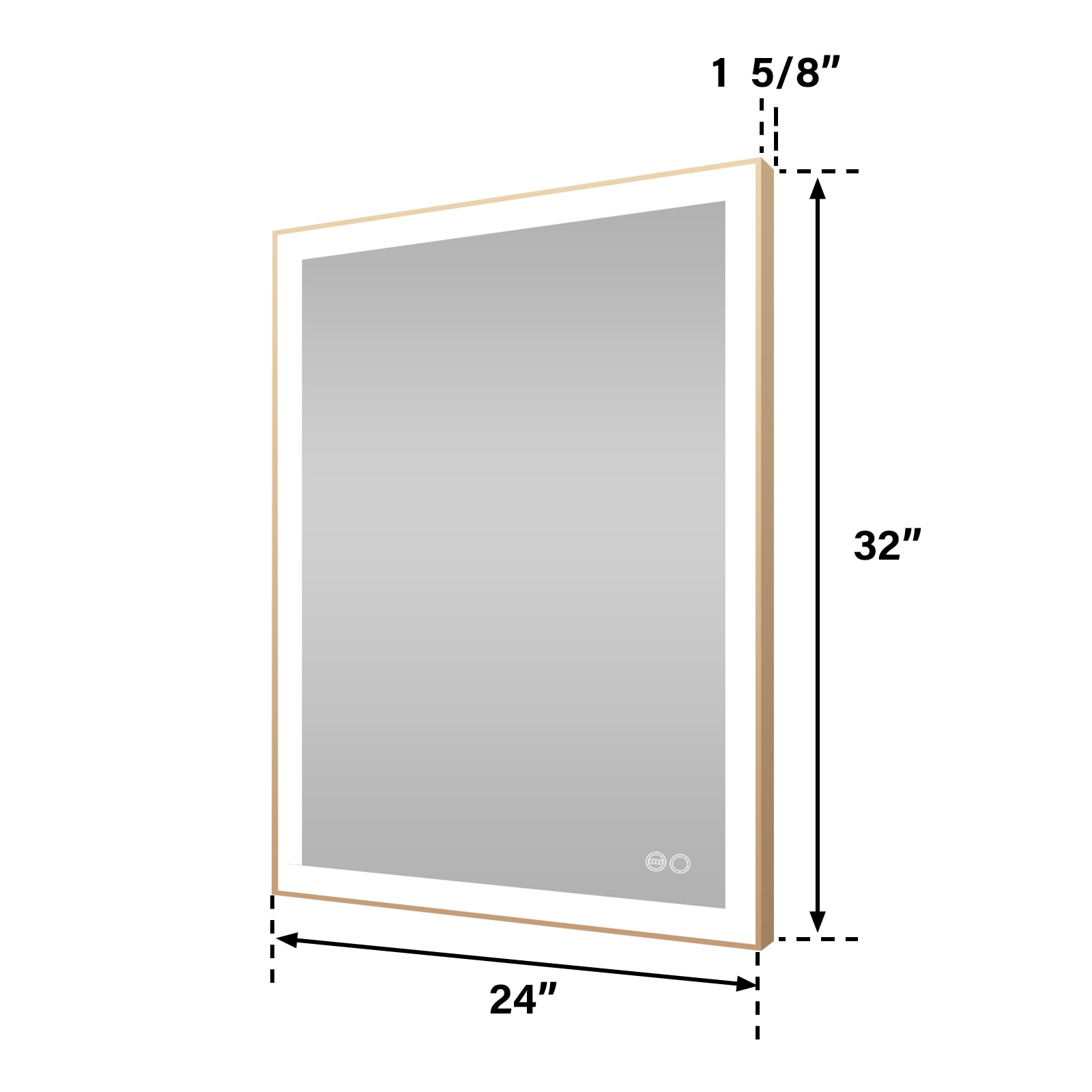 Forclover MRAL-5F2432GD Framed-Bath-Mirrors - View #3