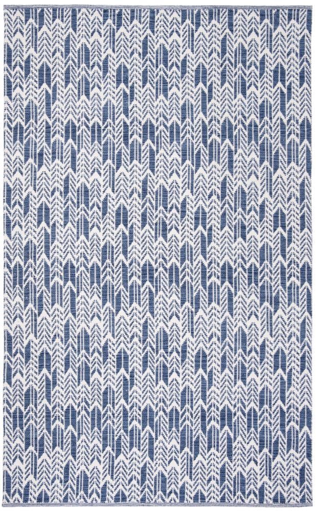 Safavieh MTK609C-5 Montauk Mazo 5 x 8 (ft) Cotton Navy/Ivory Rectangular Indoor Coastal Area rug