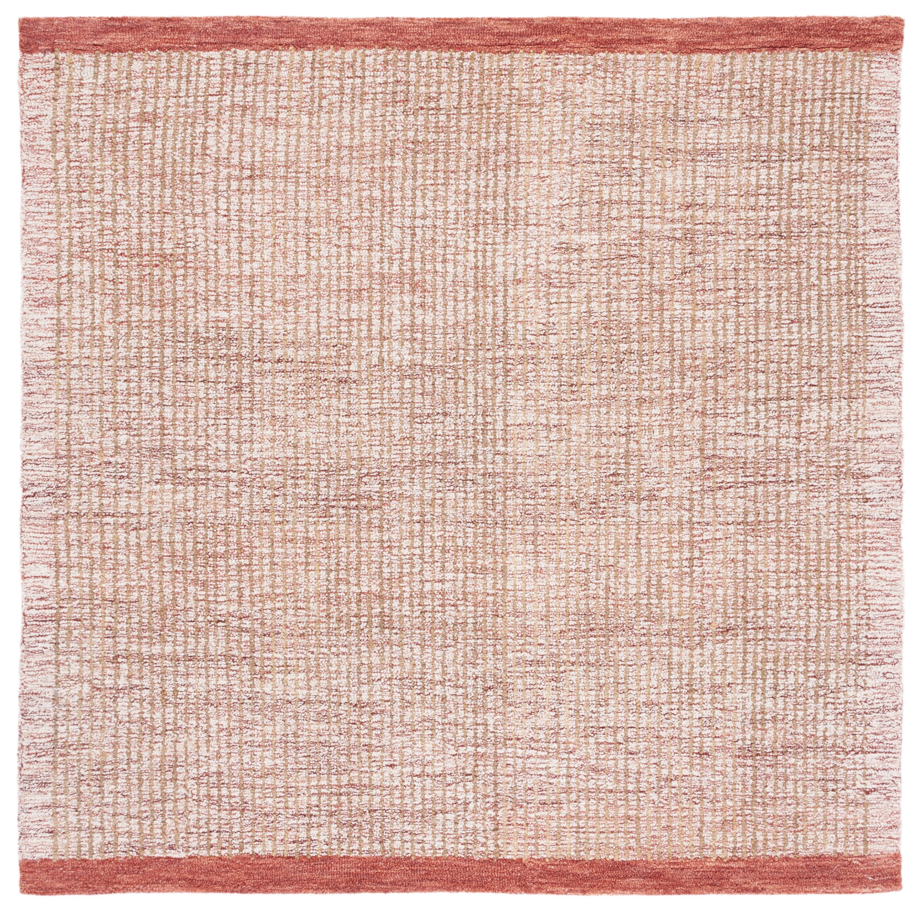 Safavieh MET151Q-6SQ Metro Gieneke 6 x 6 (ft) Tufted Wool Ivory/Red Square Indoor Border Bohemian/Eclectic Area rug